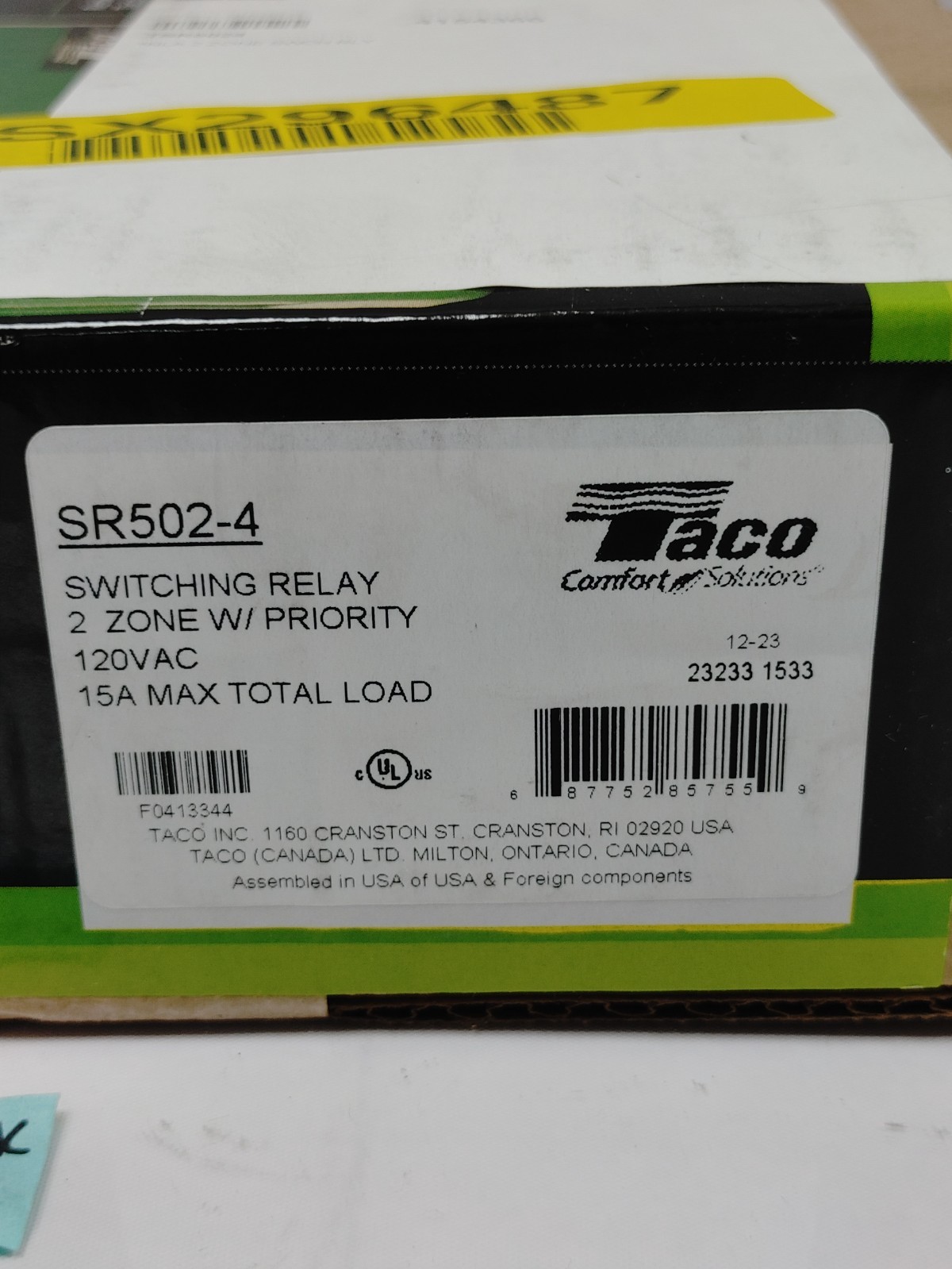 Taco SR502-4 Switching Relay 2-Zone – SEALED