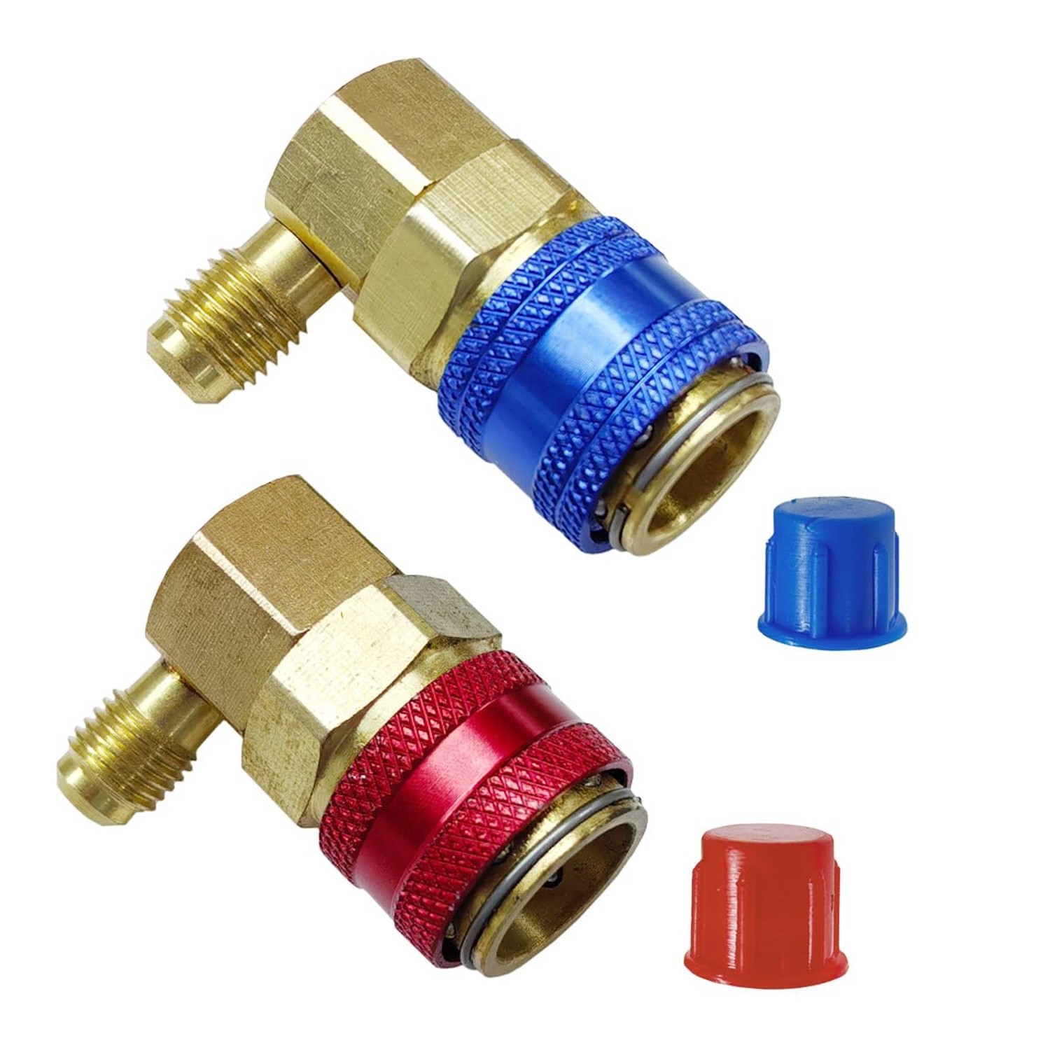 AC R134a Quick Coupler Adapter, 90 Degree Angle High Low Connector Kit with 1…