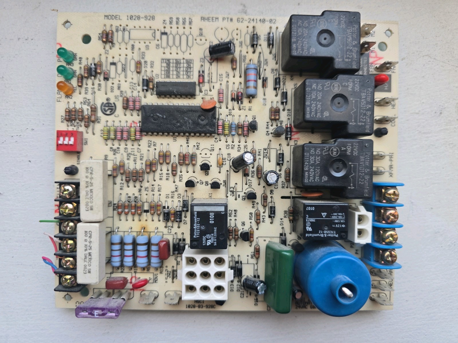 Rheem Furnace control board 1028-83-928C, 1028-928, 62-24140-02 Num#538