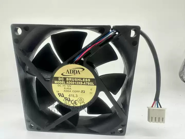 1PCS ADDA AD0812XB-A7BGL 8025 DC 12V 0.45A 8CM 4-pin High-Airflow Axial Fan