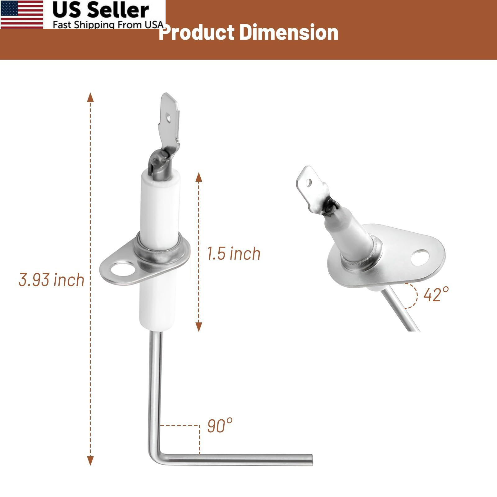 62-23543-01 Flame Sensor for Rheem & Ruud Furnace – 2 Pack