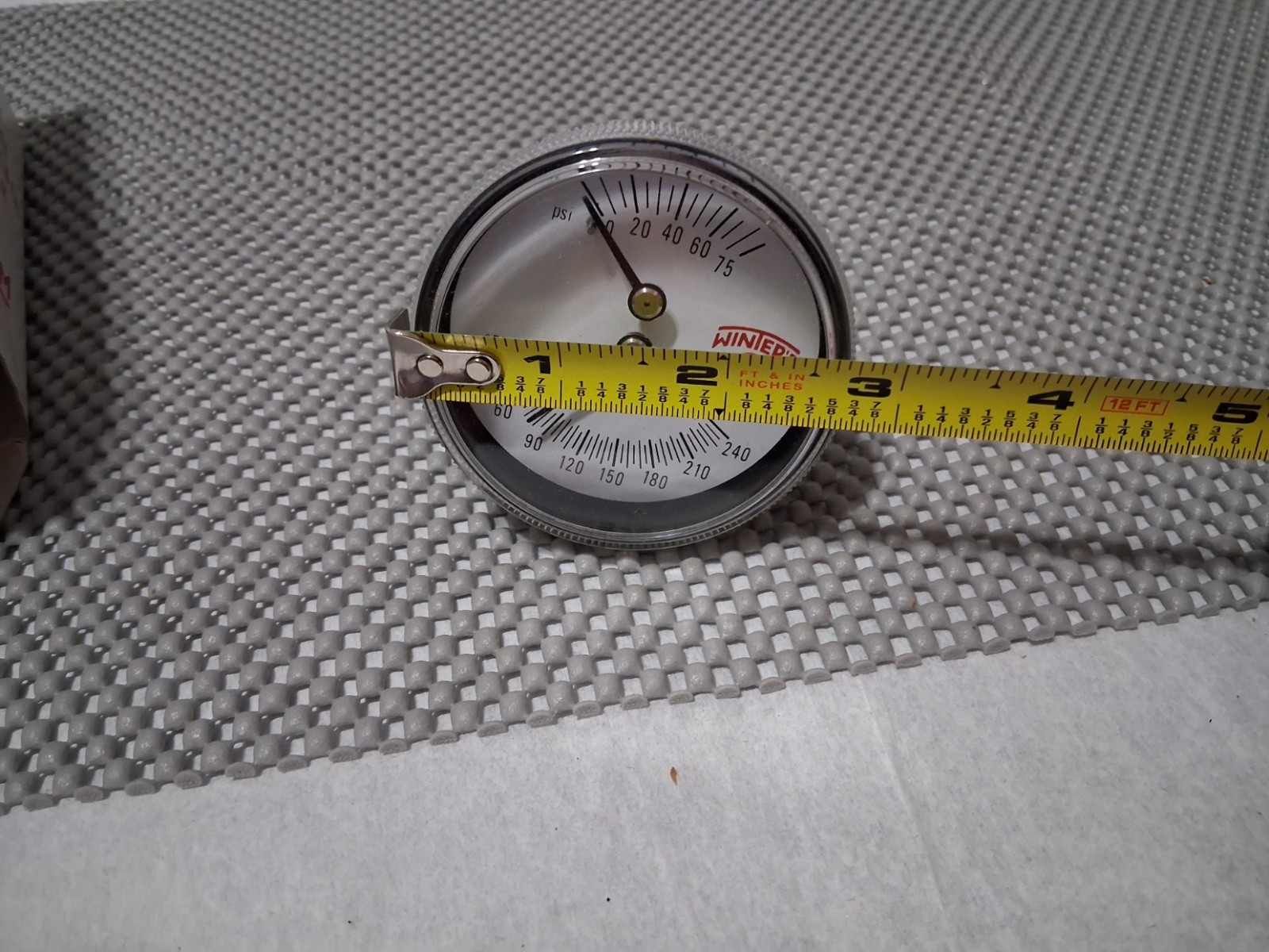 NOS Tridicator Gauge 30 – 240 F 0-75 psi 1/4″ NPT w/ Extension 3″ Dial