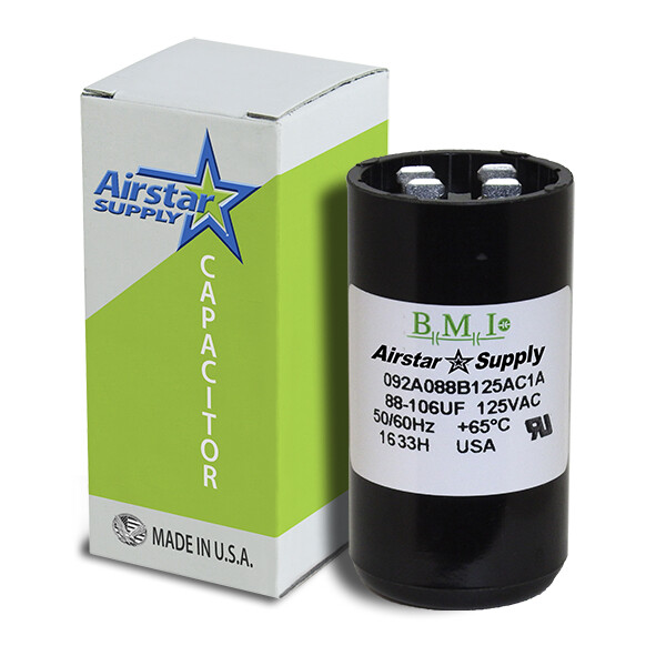 88-106 MFD uf 110-125 VAC Round Electric Motor Start Capacitor � Made in USA