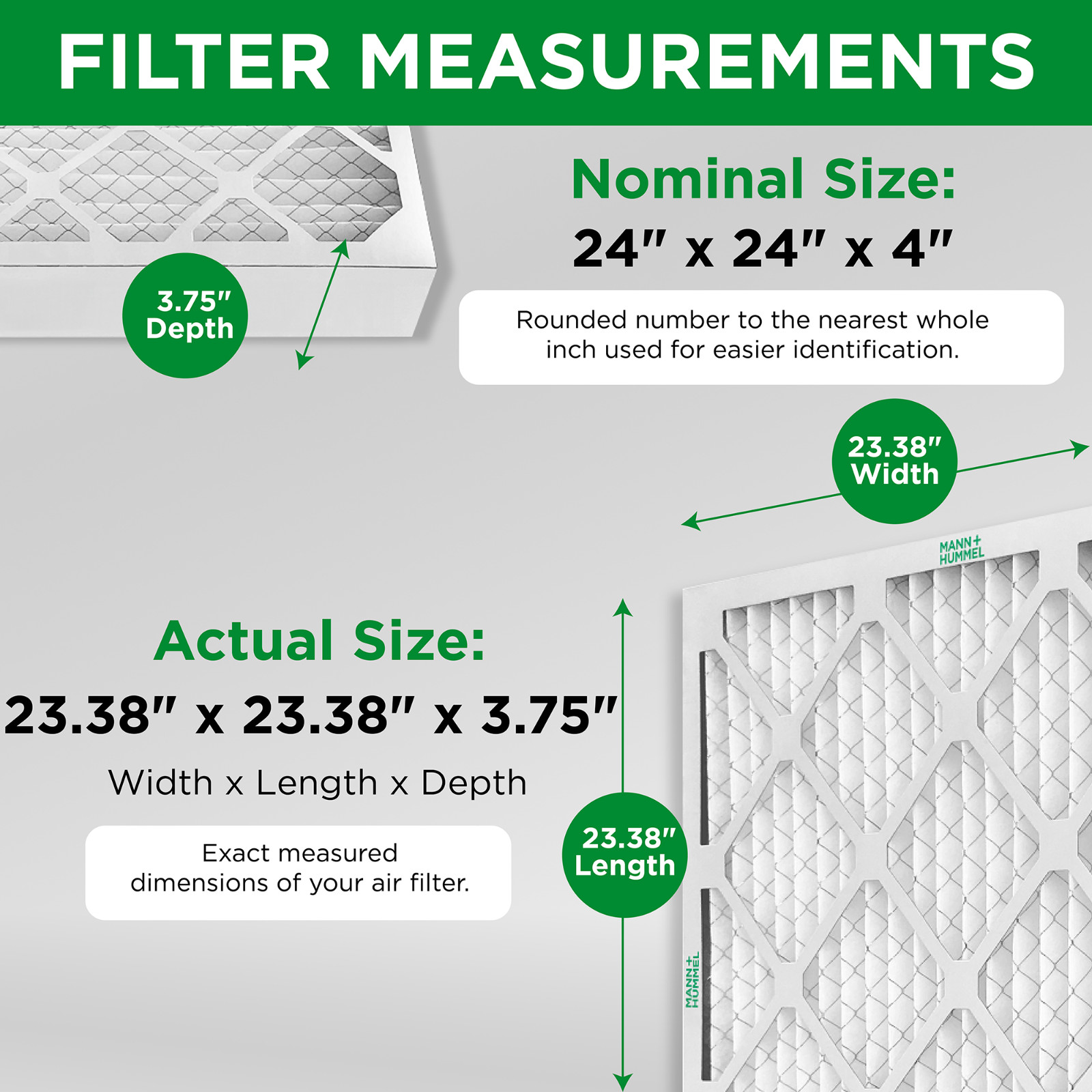 24x24x4 MERV 8 Pleated AC Furnace Air Filters. 6 Pack (Actual Depth: 3-3/4″)