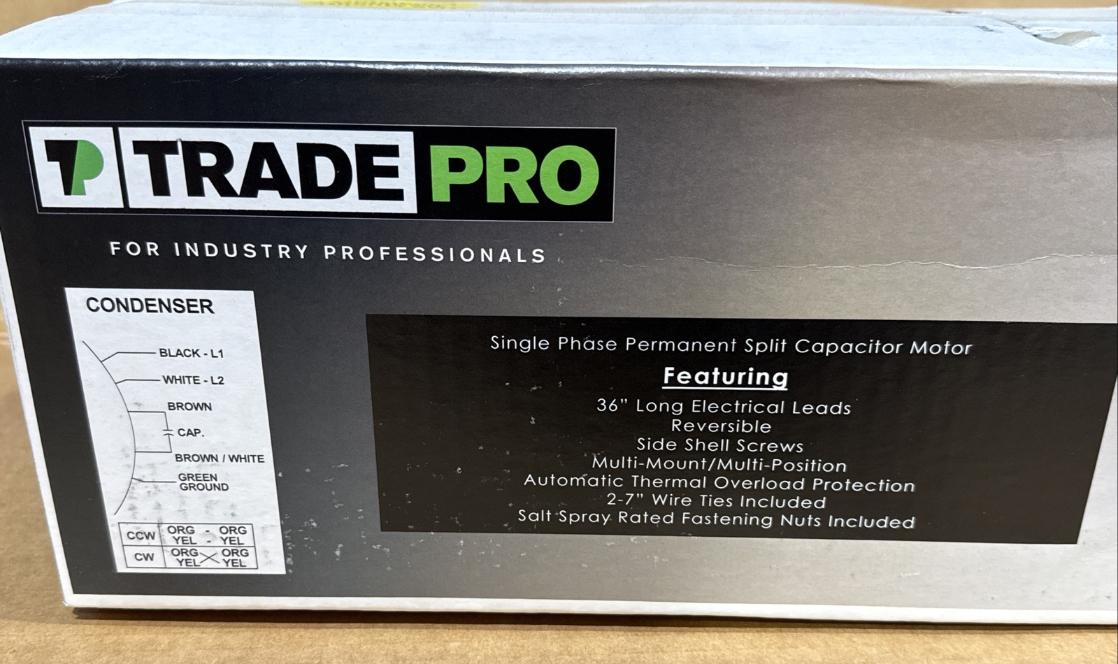 TRADEPRO TP-C25-1SP2HT-8 Condenser Motor 1 Speed, 825 RPM, 208-230 Volt, 1/4 HP