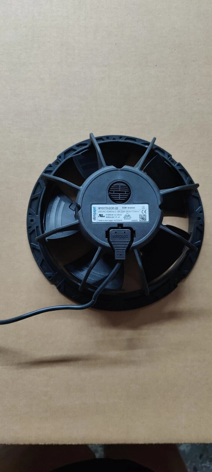 New OPEN BOX ebm-papst Cooling Fan 230v/22w | W1G172-EC91-22 | 2500/1700 rpm
