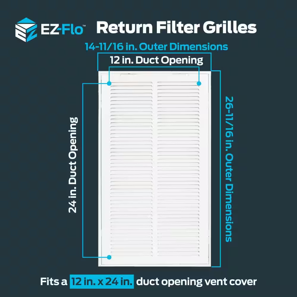 12 In. X 24 In. Steel Return Filter Grille