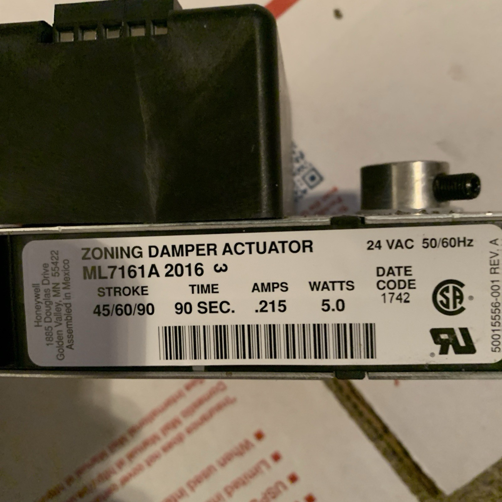 LENNOX 12W98 35 Lb Intorq 90 Degree 90 Sec.2-10vac 4-20MA 24 VAC NOS NIB