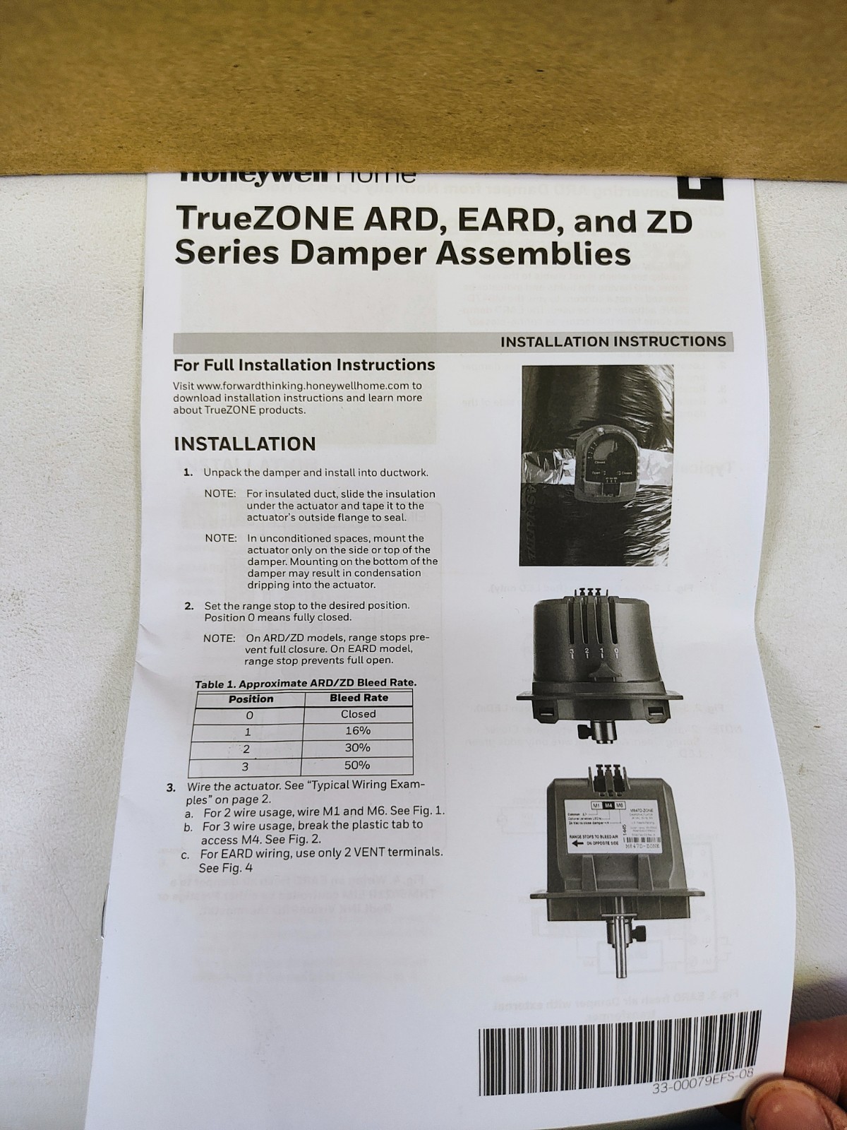 Honeywell TrueZone ZD6X20TZ Damper