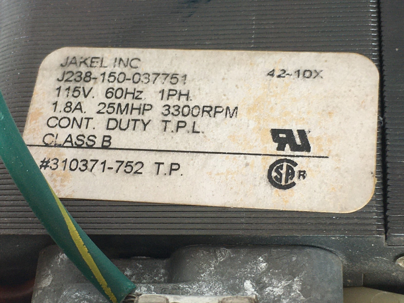Jakel Inducer Motor J238-150-037751 Carrier Bryant 310371-752 115V used #RMD308A