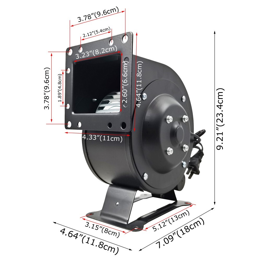 Small Centrifugal Blower Fan 196CFM 2600r/min 110V 120W Durable Equipment
