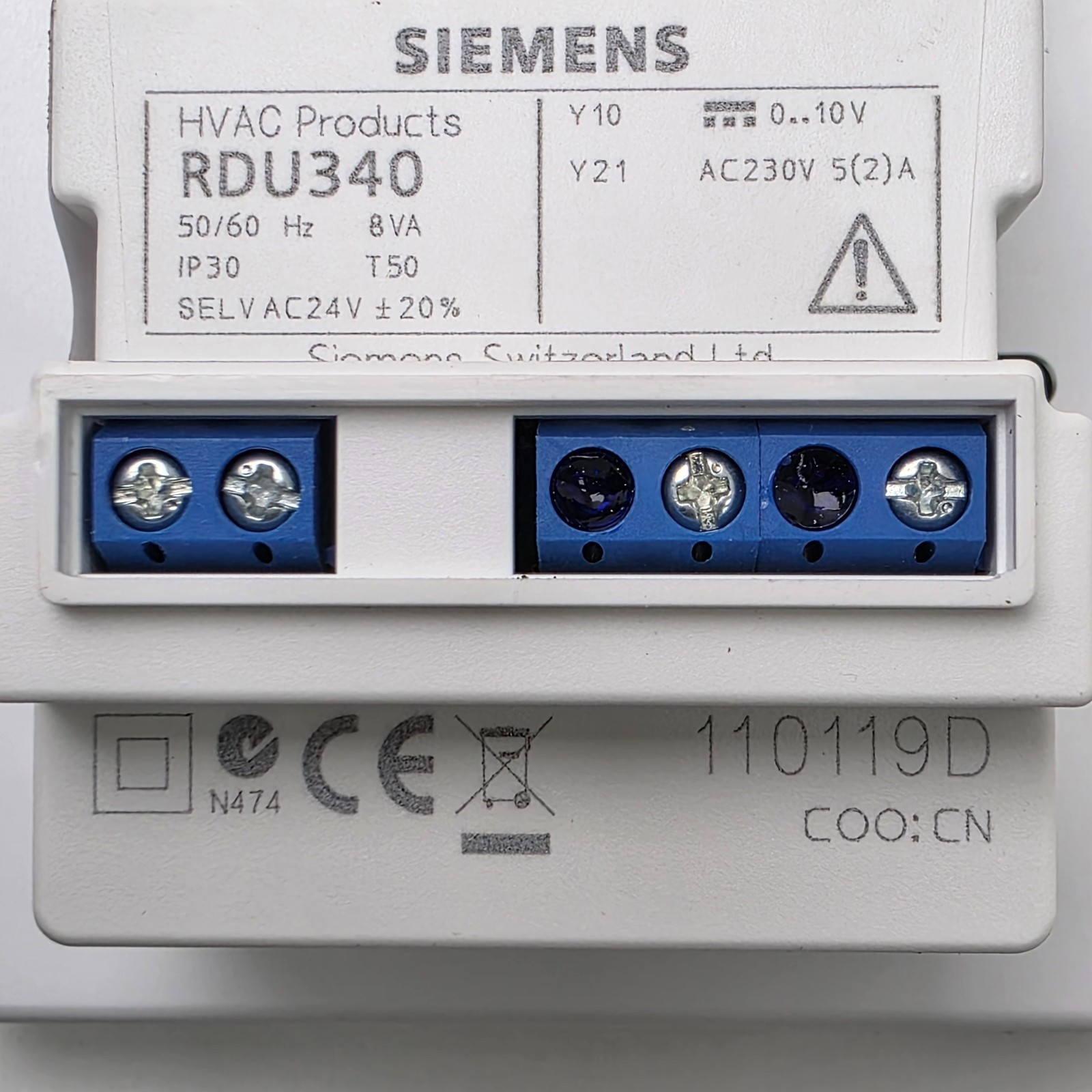 New Siemens Room Thermostat HVAC Controller RDU340 AC230V