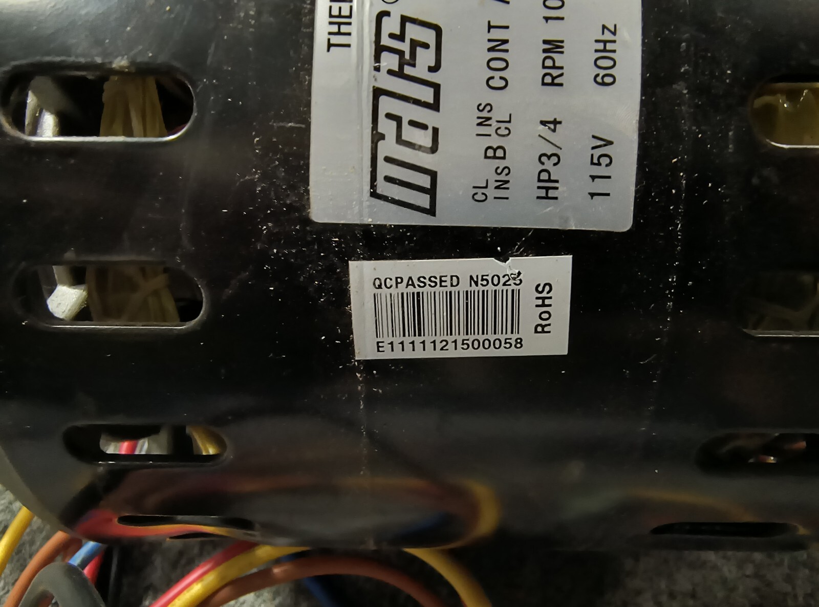 MARS 10589 FUNACE BLOWER MOTOR 115V 3SPD 3/4 HP RPM 1075 Y7L623F05S w/Hanger