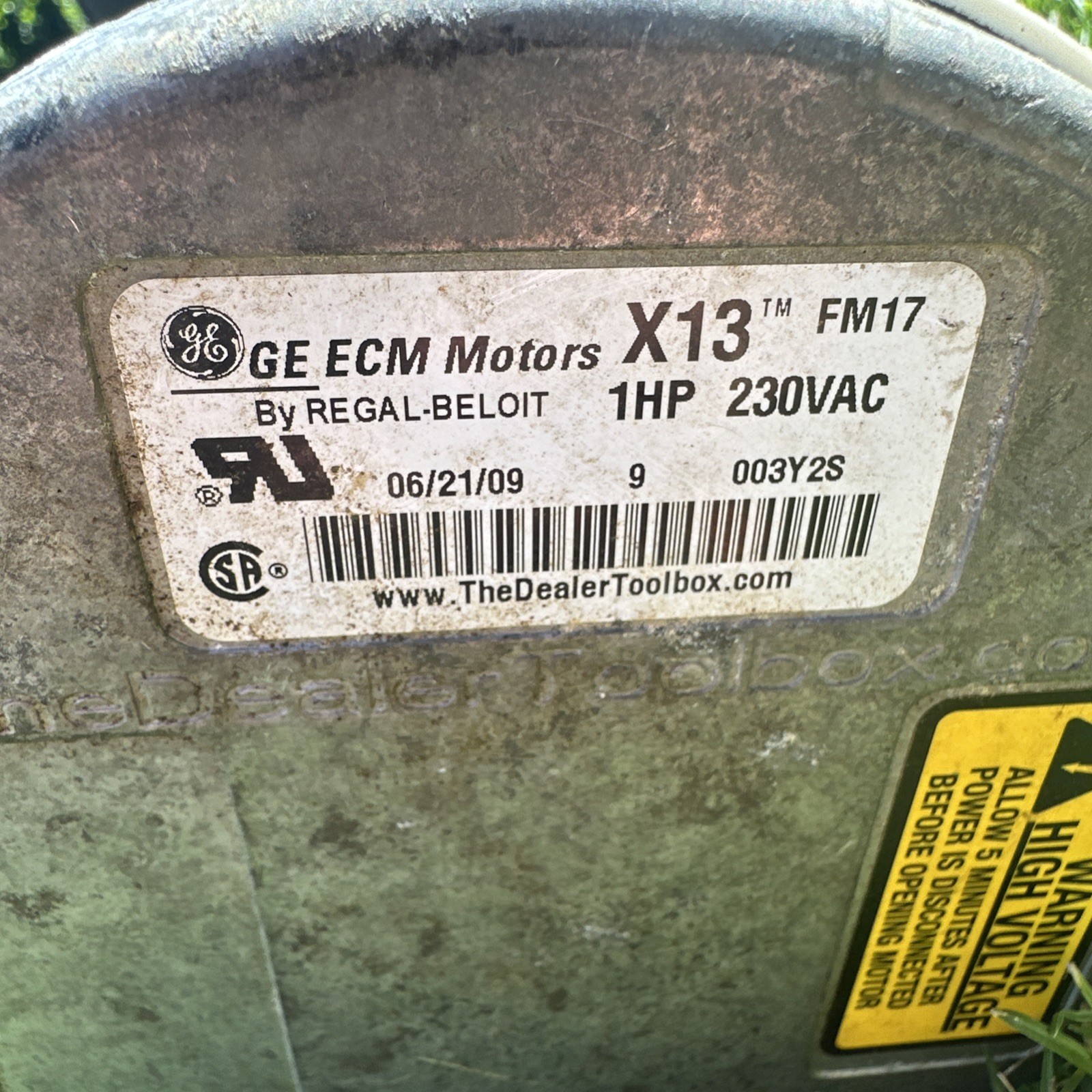Genteq X13 1HP ECM Blower Motor 5SME39SXL122 HD52AE137 200-230V 1050RPM