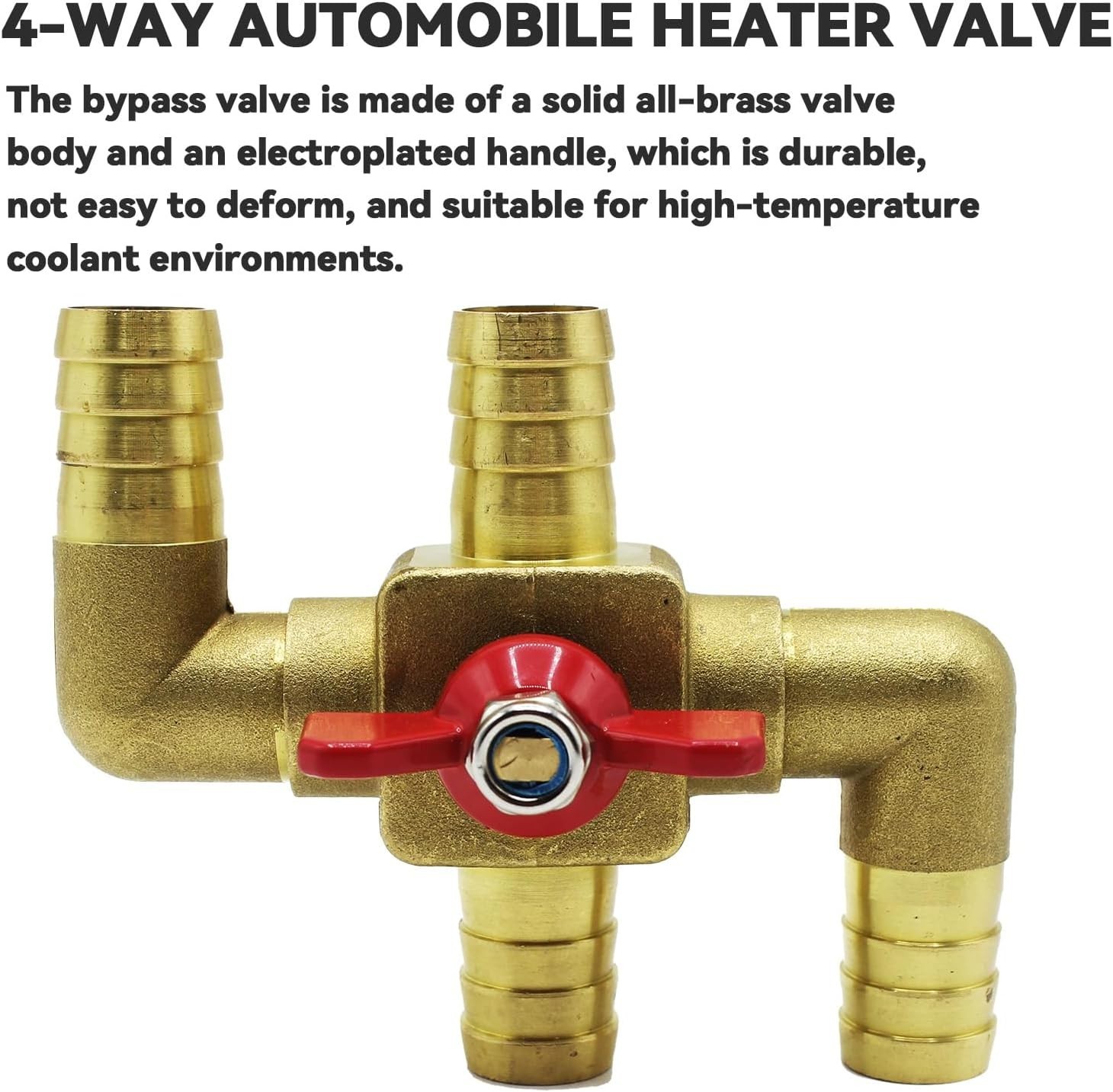 Heater Core Bypass Valve 4-Way Solid Brass Automobile Integrated Manual Control