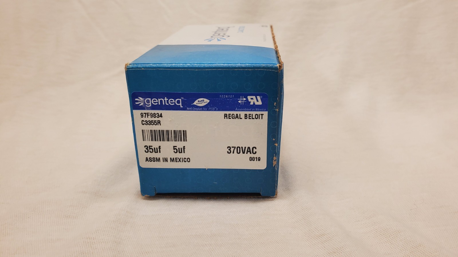 Genteq C3355R Capacitor Dual Run Round 35/5 UF MFD 370V VAC 97F9834