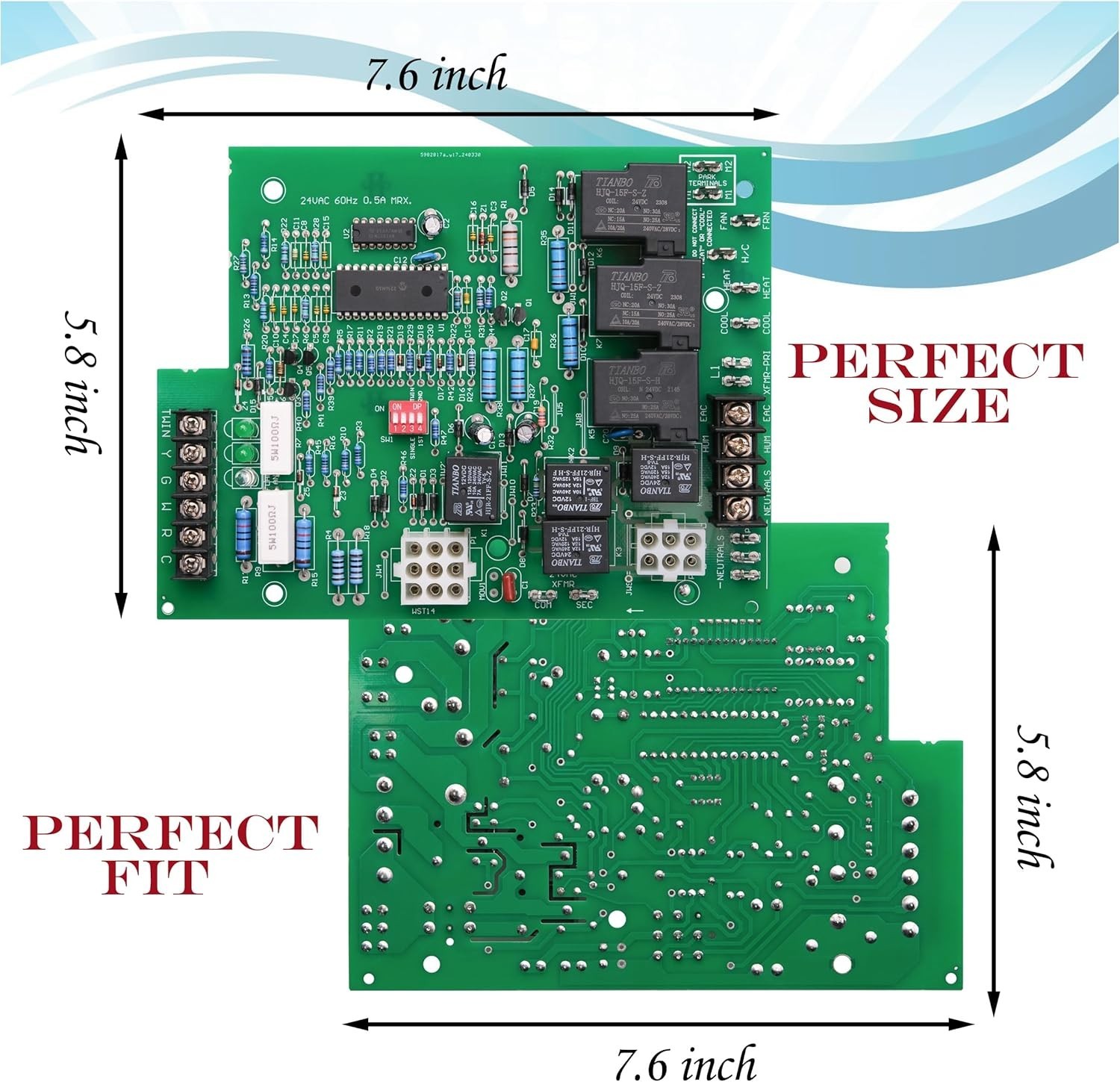 Furnace Control Board for Rheem Ruud R62-24084-82, 62-24084-02, 1012-920A MORE