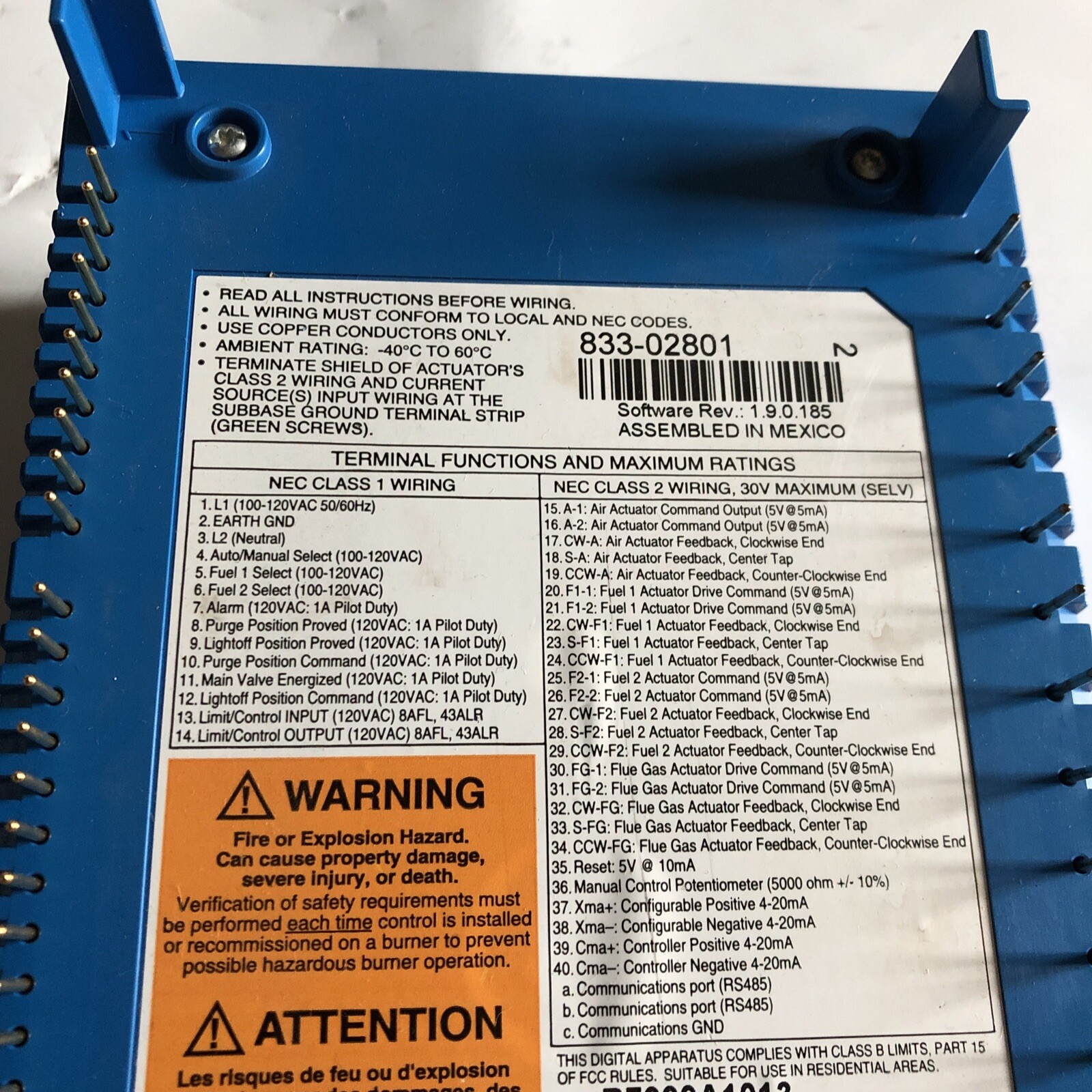Cleaver Brooks 833-02801,R7999A1013, 833 02801 Controller, 83302801 ,EJ
