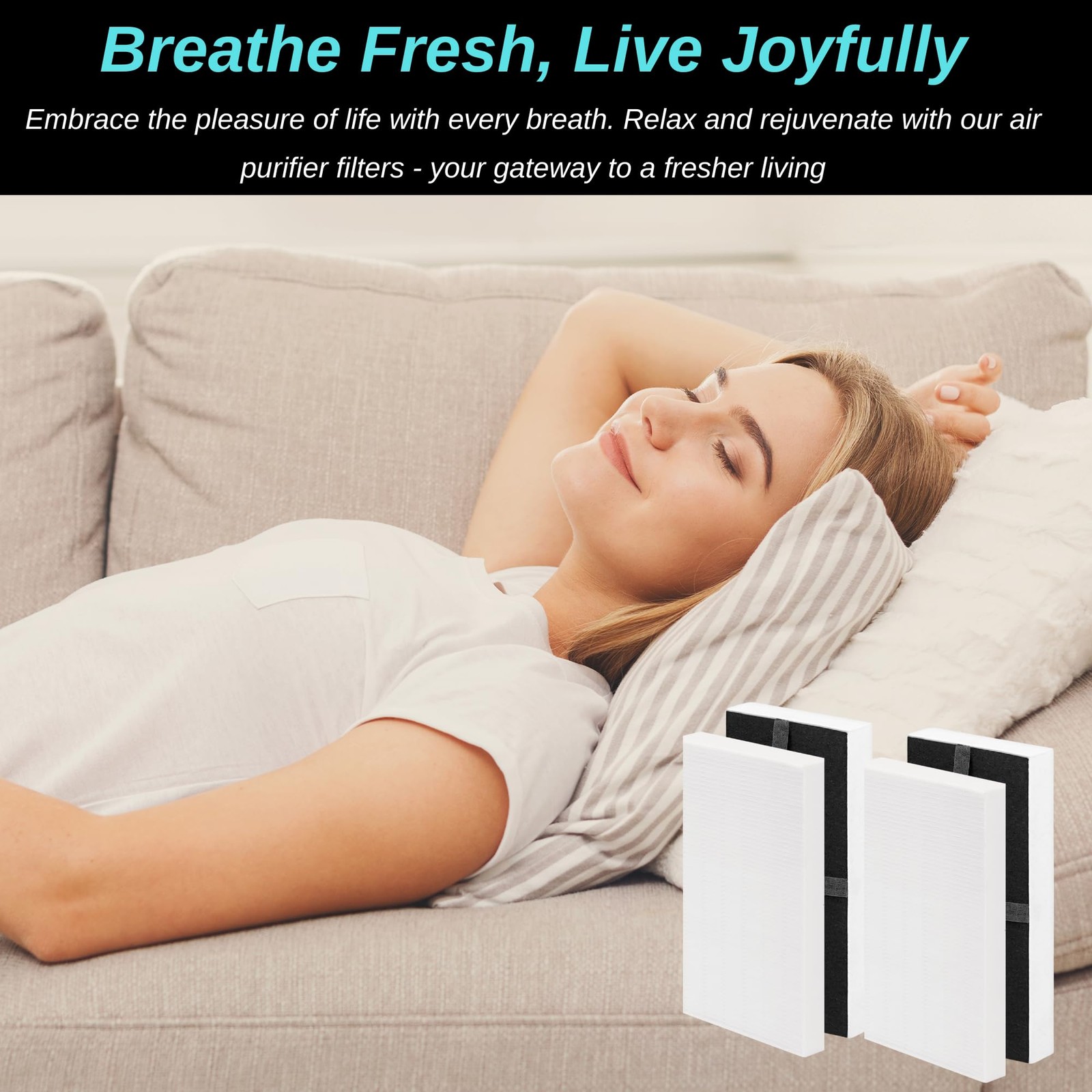 4-Pack HRF-G1/HRF-G2 True HEPA Replacement Filter (G) Compatible with…