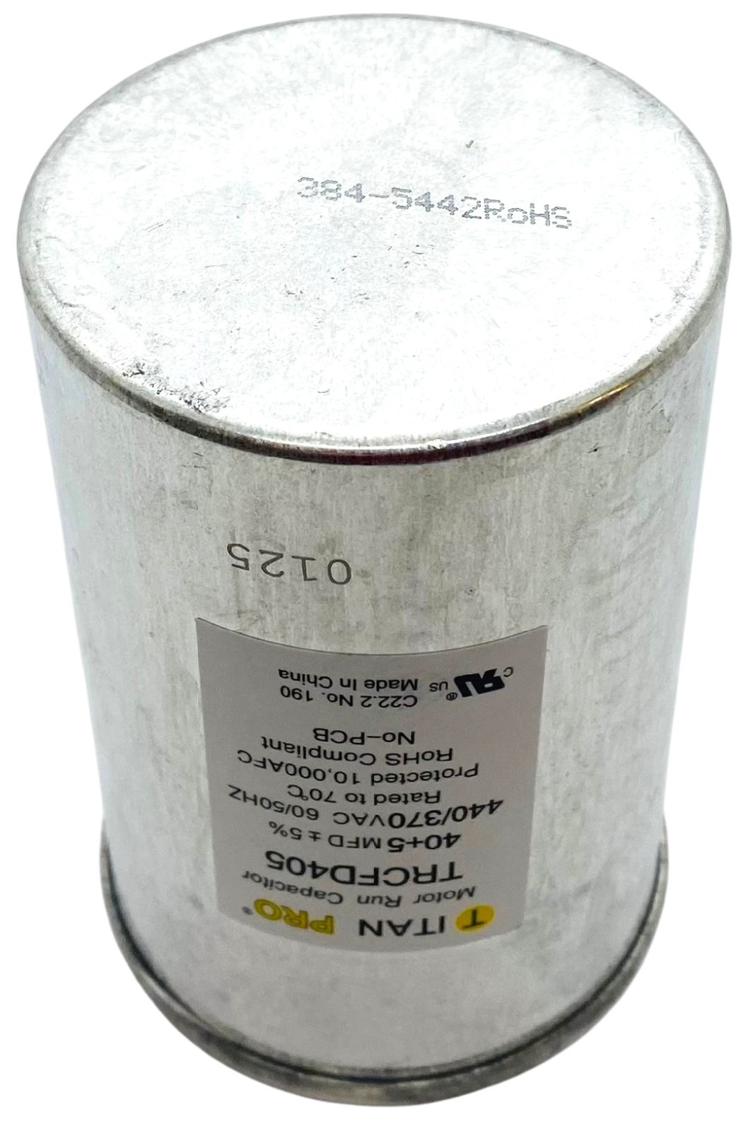 Titan Pro TRCFD405 Run Capacitor 40+5 MFD 440/370V