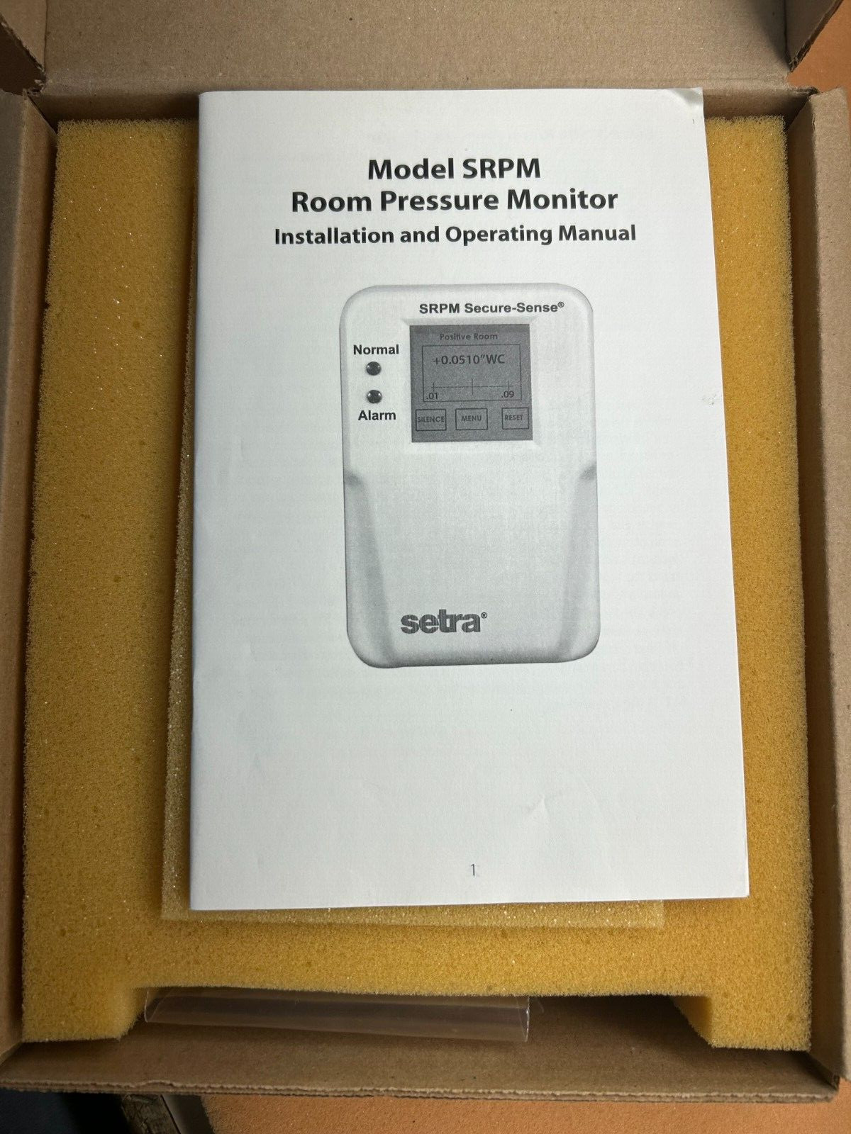 Setra SRPM005WBA2V Room Pressure Monitor with SRPM New!!!