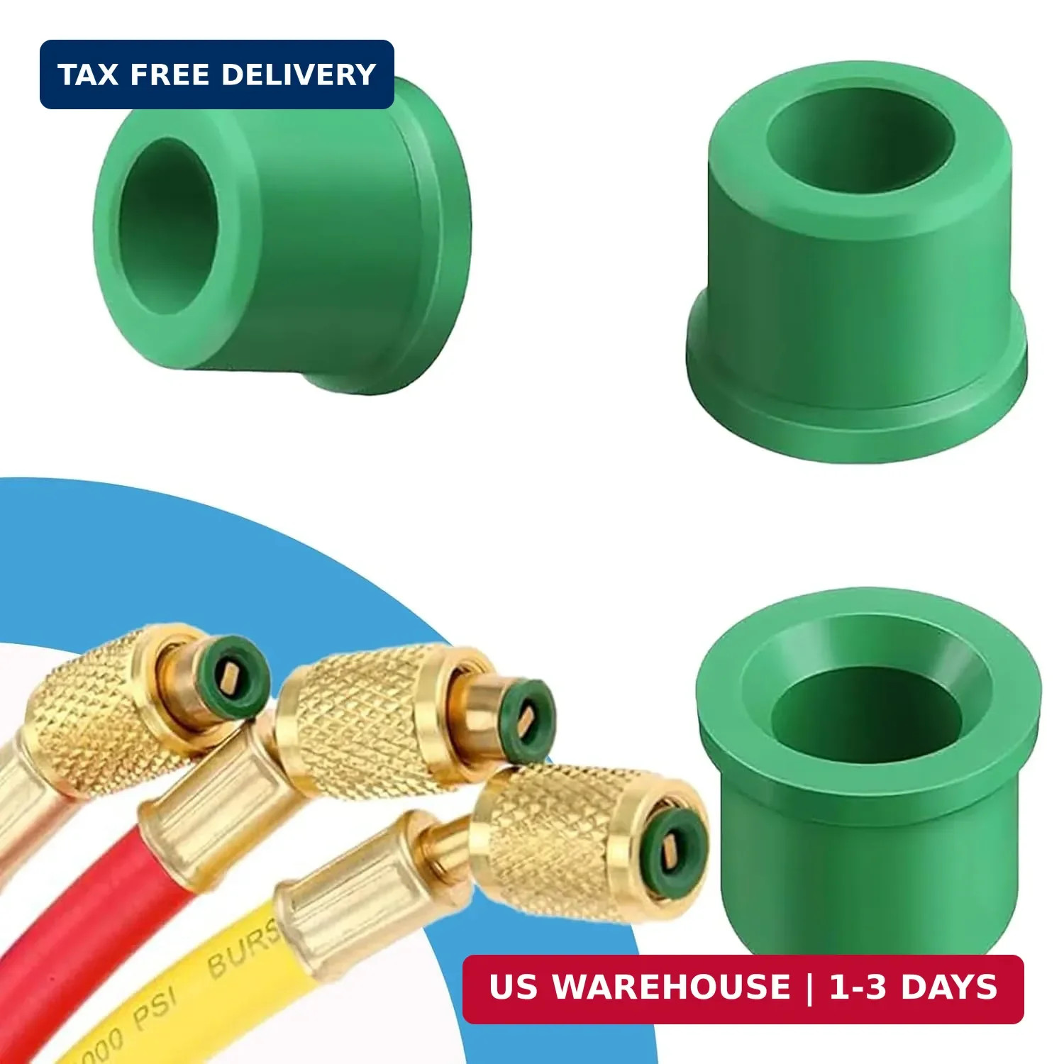 100PCS 1/4″ Quick Coupler Charging Gaskets, HVAC Hose Seals, Rubber O-Ring Repai