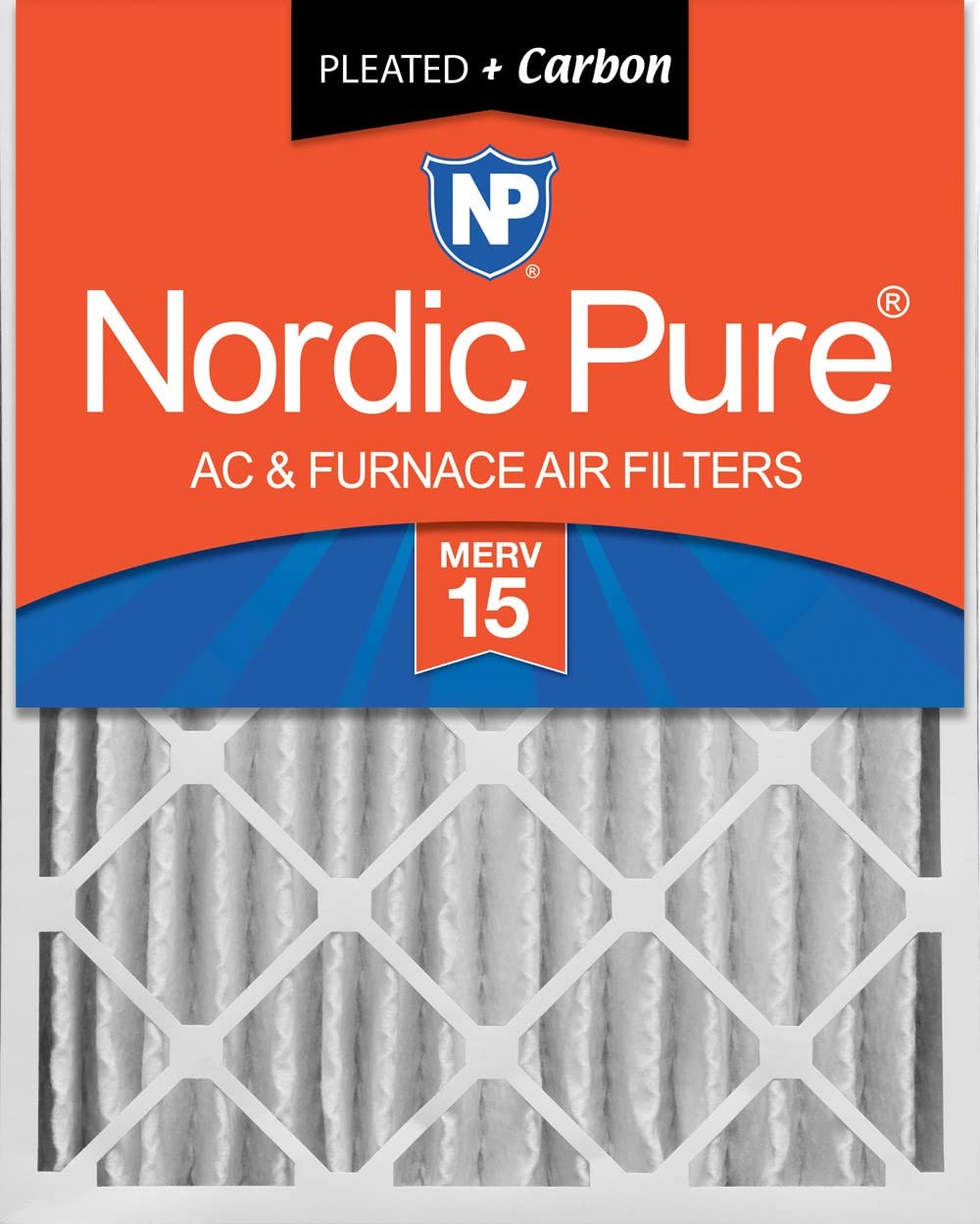 Nordic Pure 20x25x4 (19_1/2 x 24_1/2 x 3_5/8) Pleated 19.5″ x 24.5″ x 3.6″
