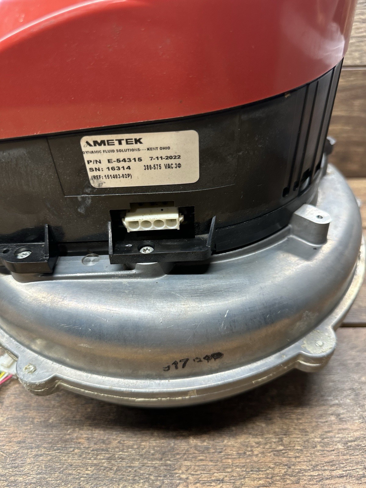 Ametek Nautilair Brushless Combustion Blower 151403-02P E-54315 380-575V 3-Phase
