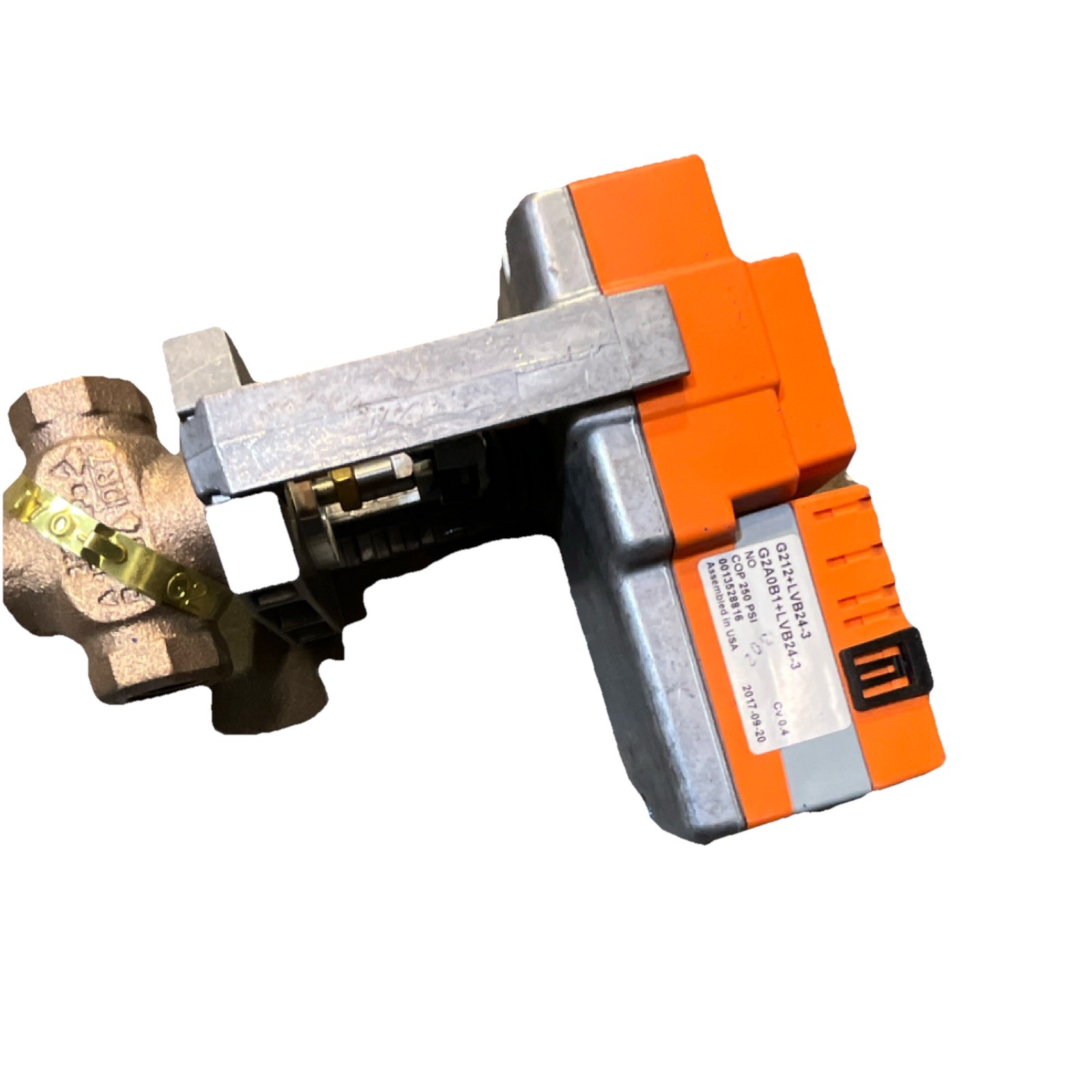 Belimo LV824-3 HVAC Control Valve with Brass Body, Motorized Actuator Assembly