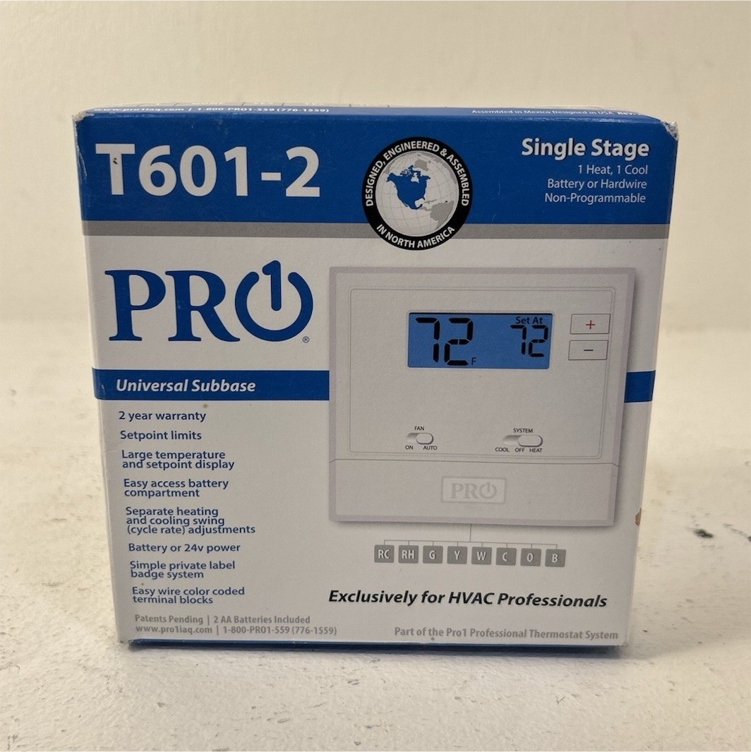 Pro1 T601-2 Single Stage Non-Programmable Digital Thermostat with Display