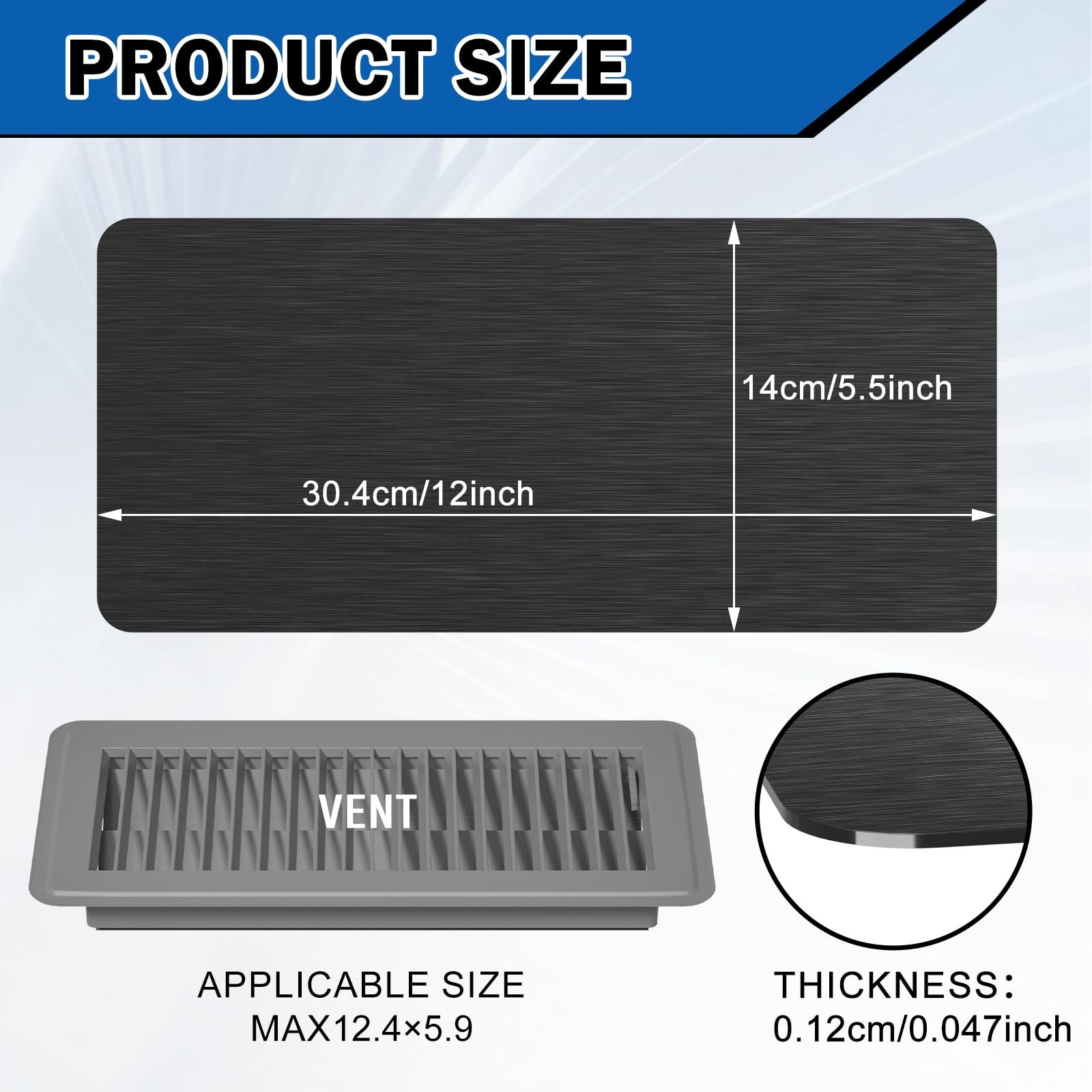 2 Pack High Strength Magnetic Vent Covers 5.5″ x 12″ 2 Pack-Black, Black
