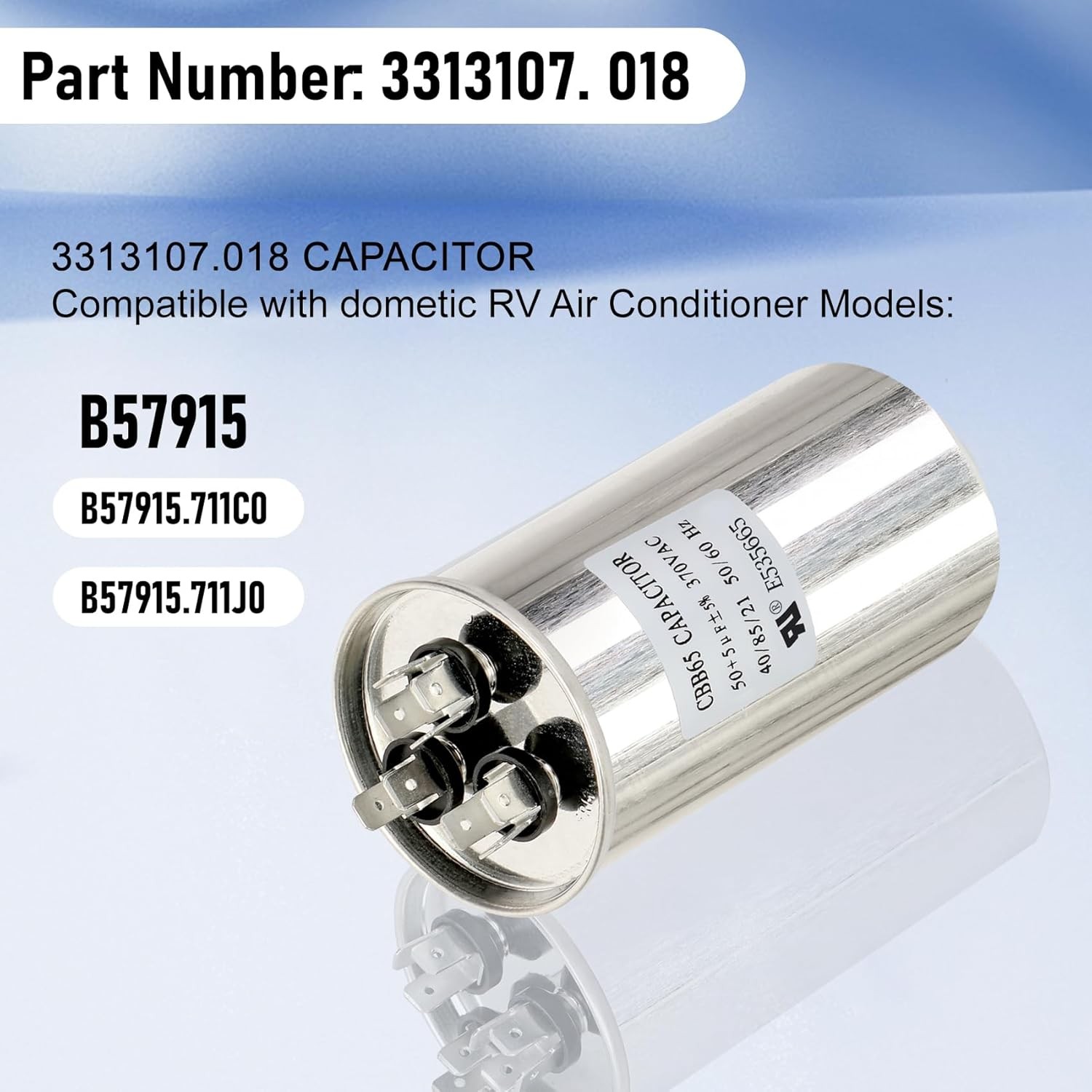 3313107.018 Capacitor Compatible with dometic RV Air Conditioner, 50+5uf+5%, 370