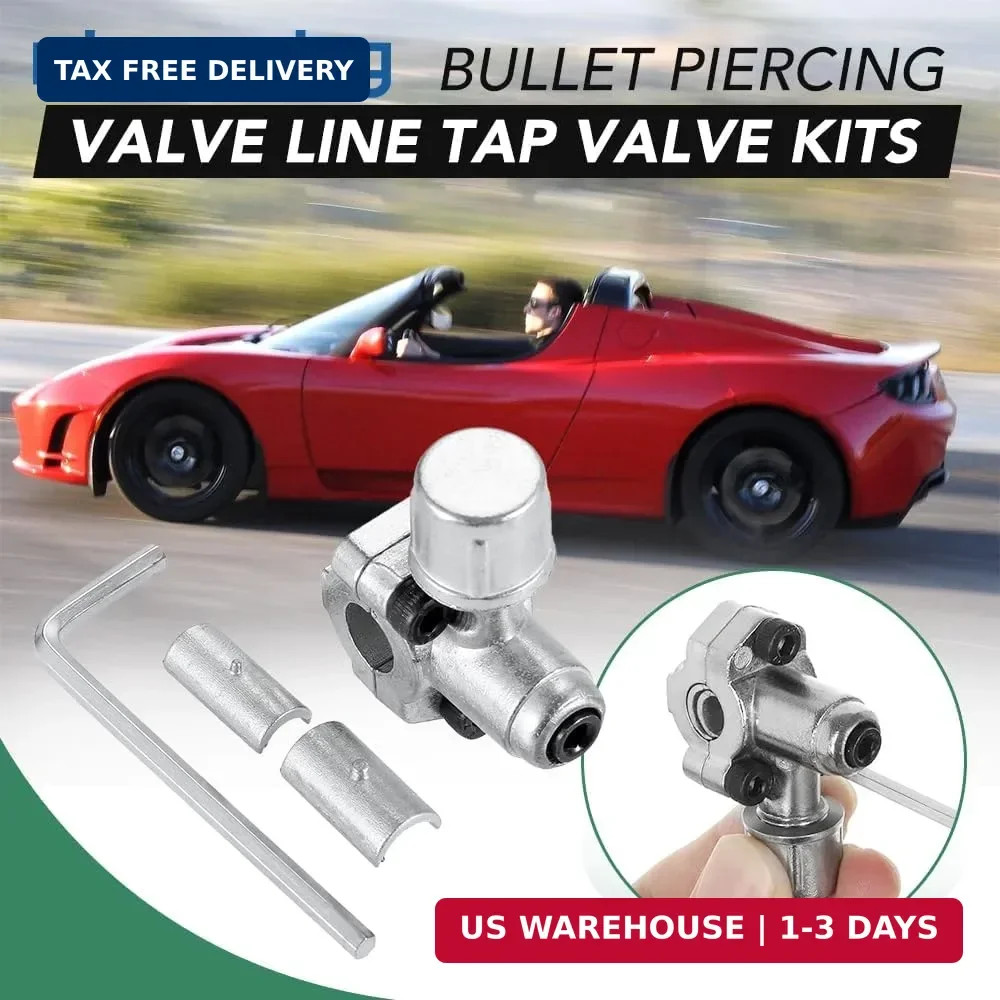 4PCS BPV-31 Bullet Piercing Valve Kit, Adjustable Line Tap Valve for Air Conditi