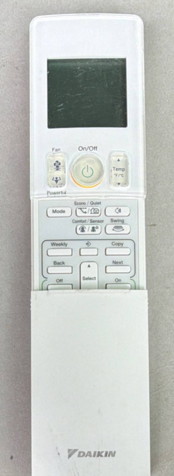 Daikin HVAC Unit Controller Remote Control Battery Plastic White