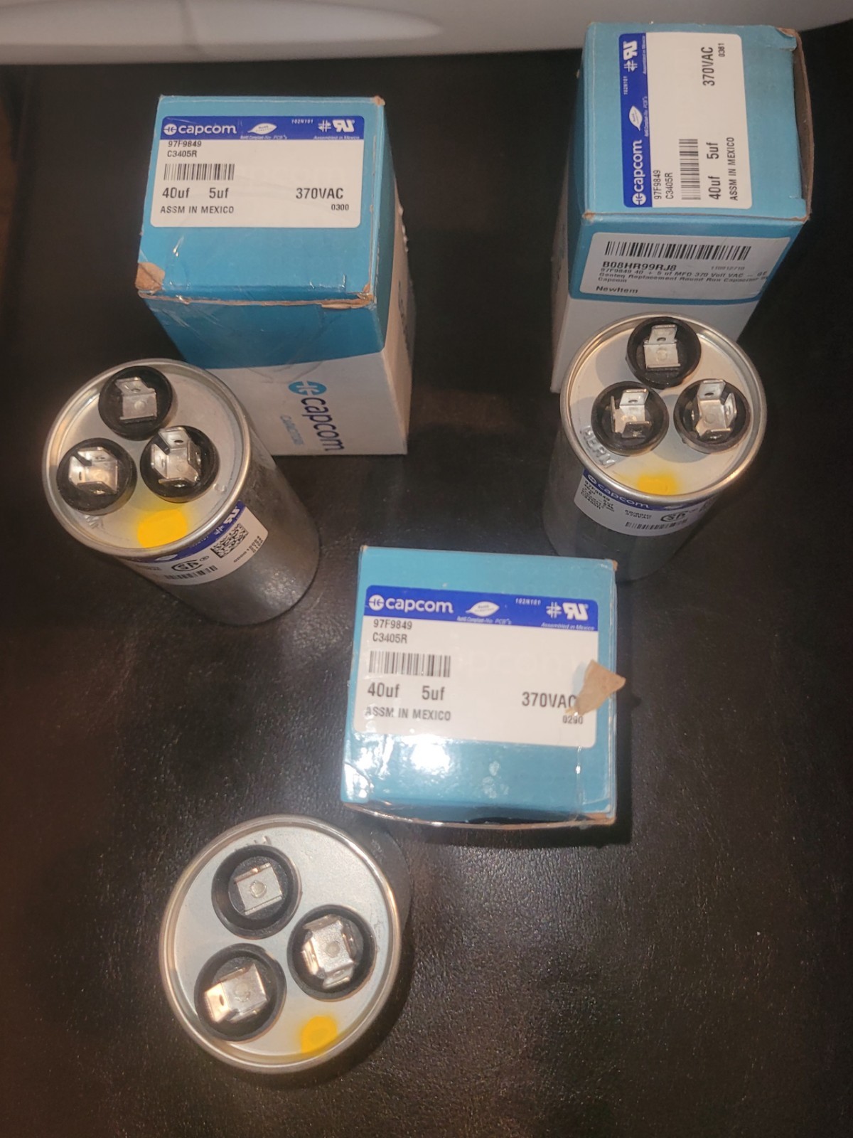 40 + 5uf 370 VAC GE Genteq Replacement Round Run Capacitor 97F9849 C3405R CAPCOM
