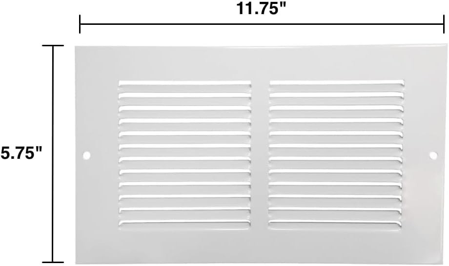 Heavy Duty Steel Air Return Grille 10×4 Inch Louvered Vent Cover White