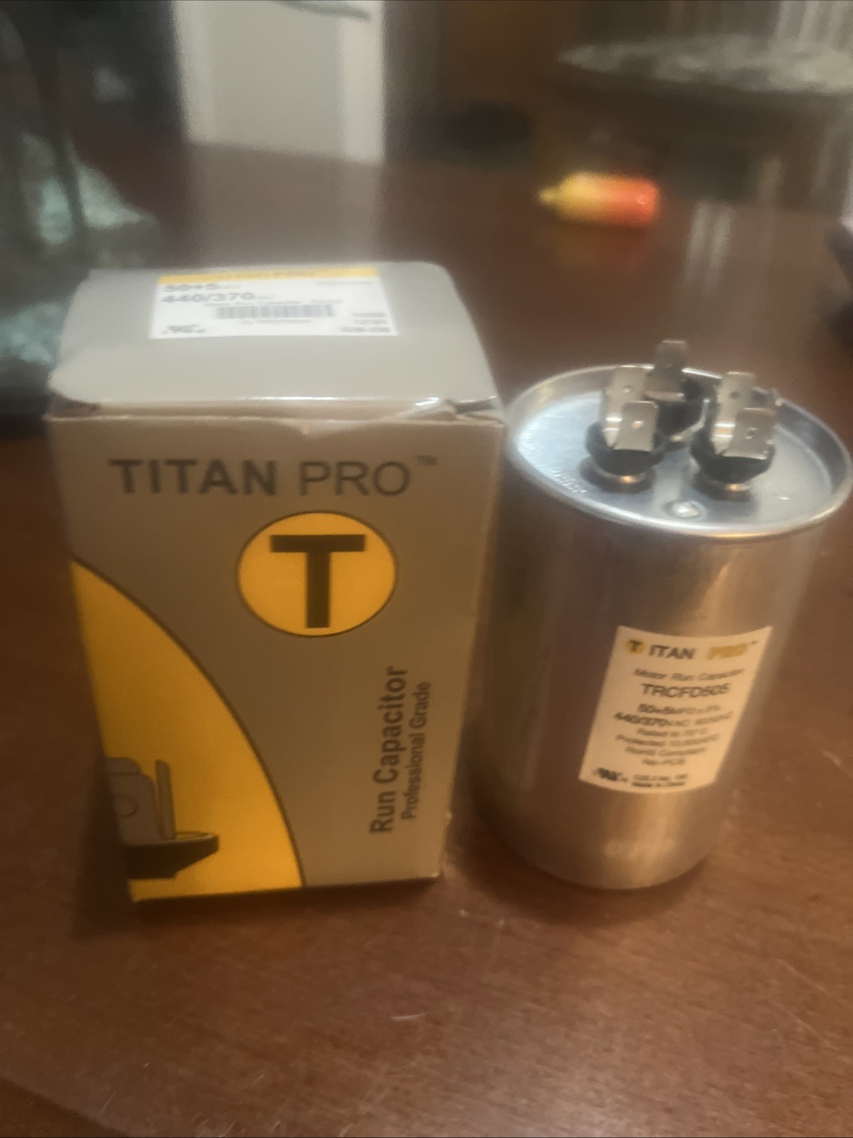 TitanPro TRCD455 HVAC Round Dual Motor Run Capacitor. 45/5 MFD/UF 370 Volts