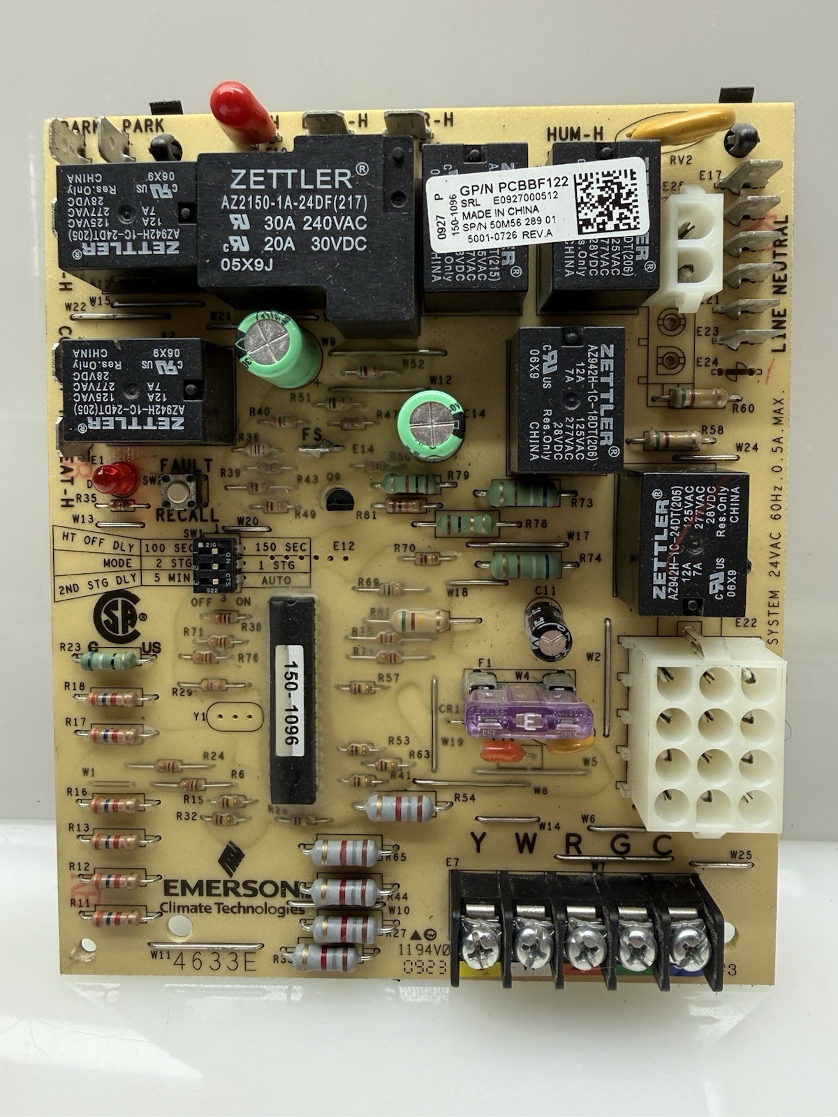 Emerson PCBBF122 Gas Furnace Control Circuit Board 50M56-289-01