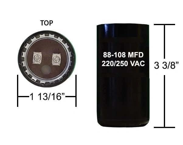 88-106 MFD 250 VAC Motor Start Capacitor
