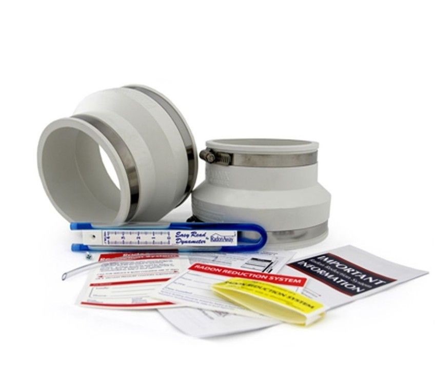 Radon Fan White Install Kit for 6″ fan to 4″ PVC