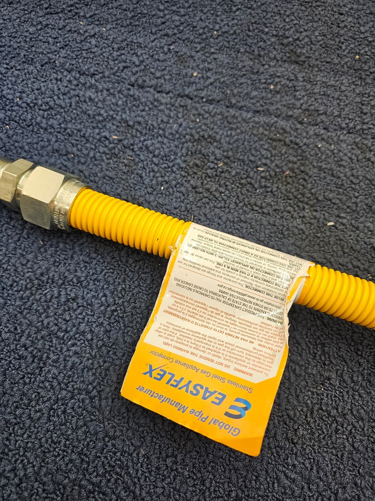 Easyflex EFGC-034-YE-1415-36 Gas Connector 1″ OD 3/4″ MIP x FIP 36″ Yellow