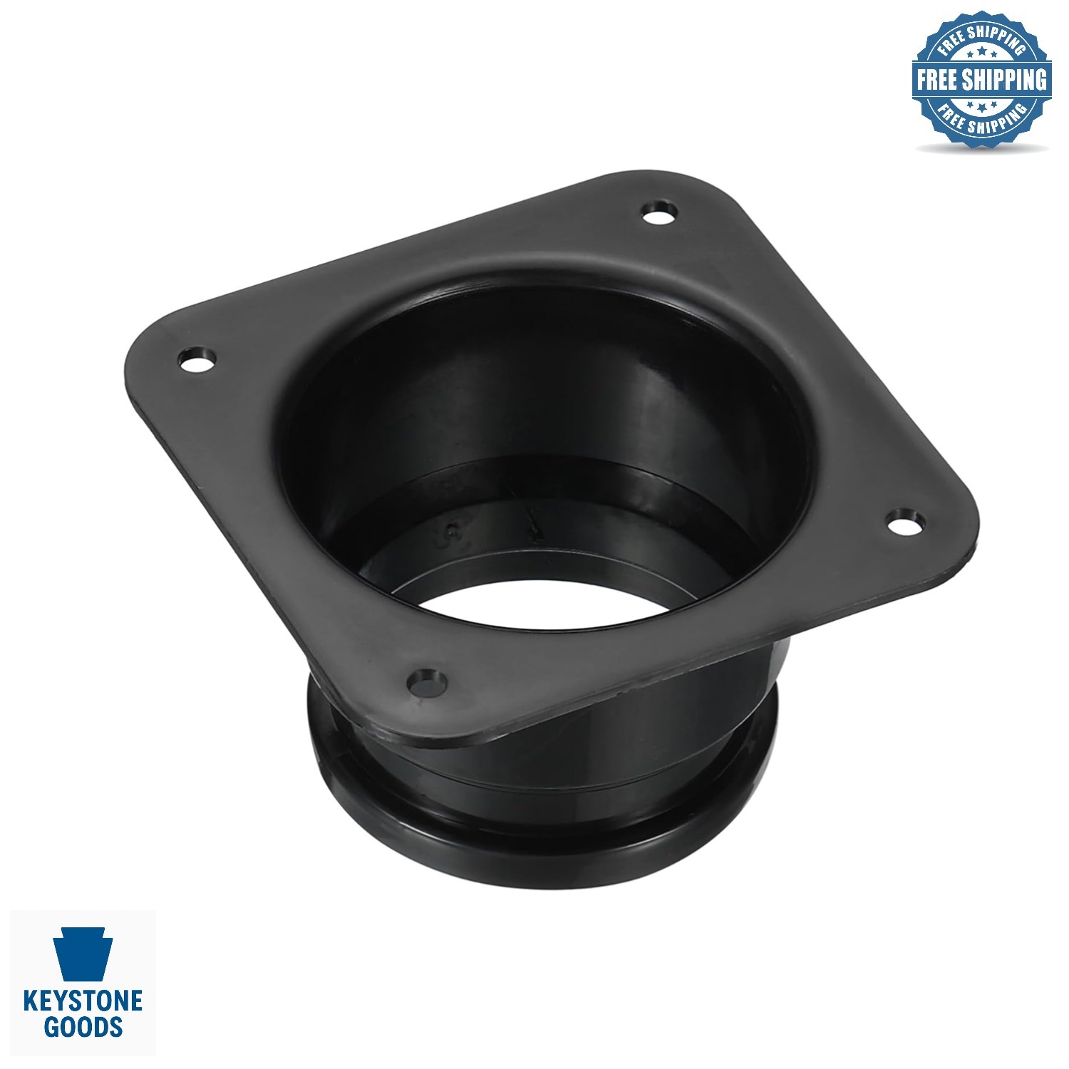 4-Inch Duct Connector Flange, Square to Round Wall Plate for Ventilation & Dr…