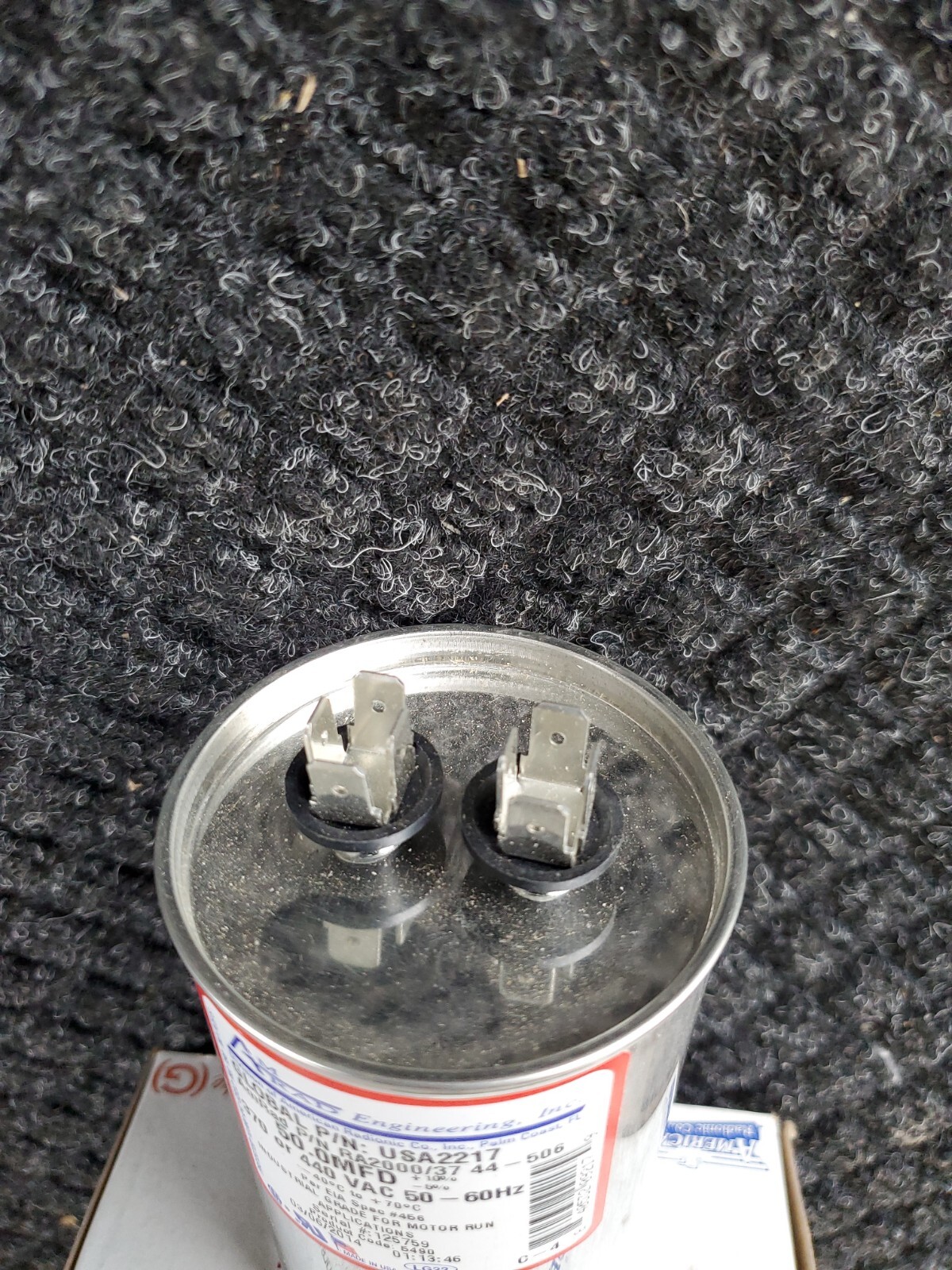 AmRad USA2217 Round Run Capacitor 50 uF MFD 370 / 440 Volt Made in USA