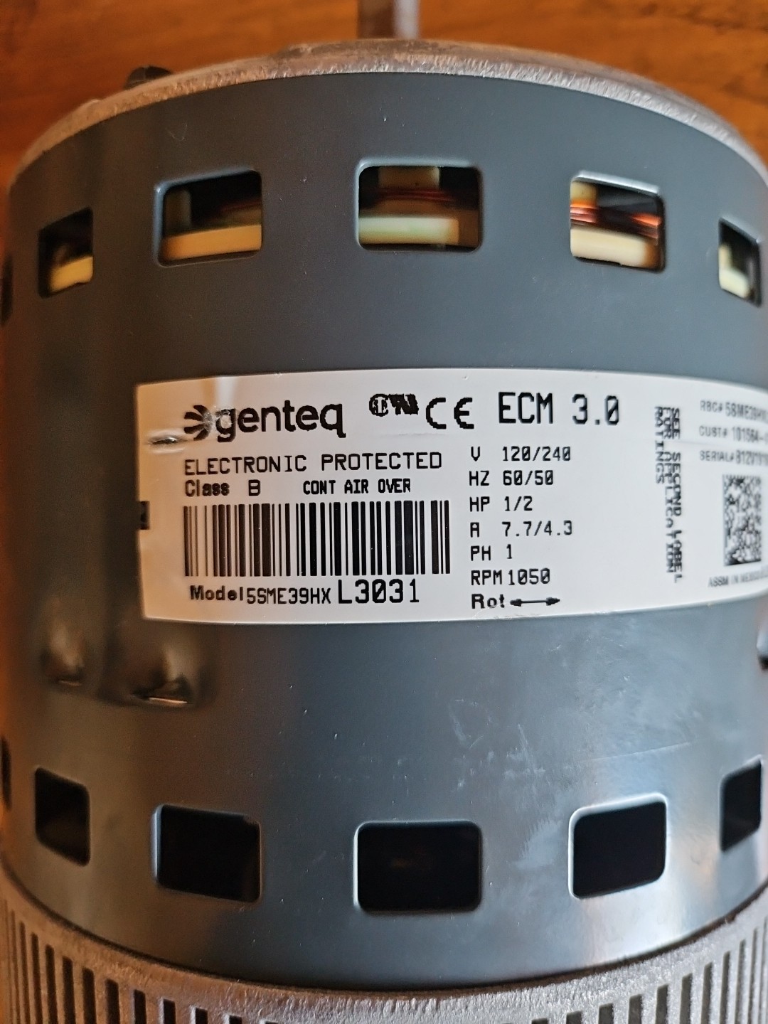 TESTED! Genteq ECM 3.0 GC02 5SME39HXL3031 Blower Motor 101564-01