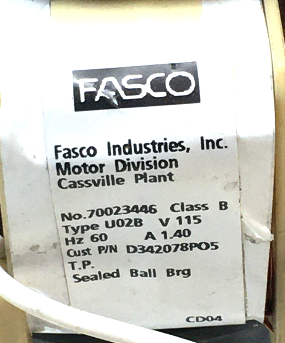 FASCO 70023446 Draft Inducer Blower Motor D342078P05 115V refurb. #RMA308