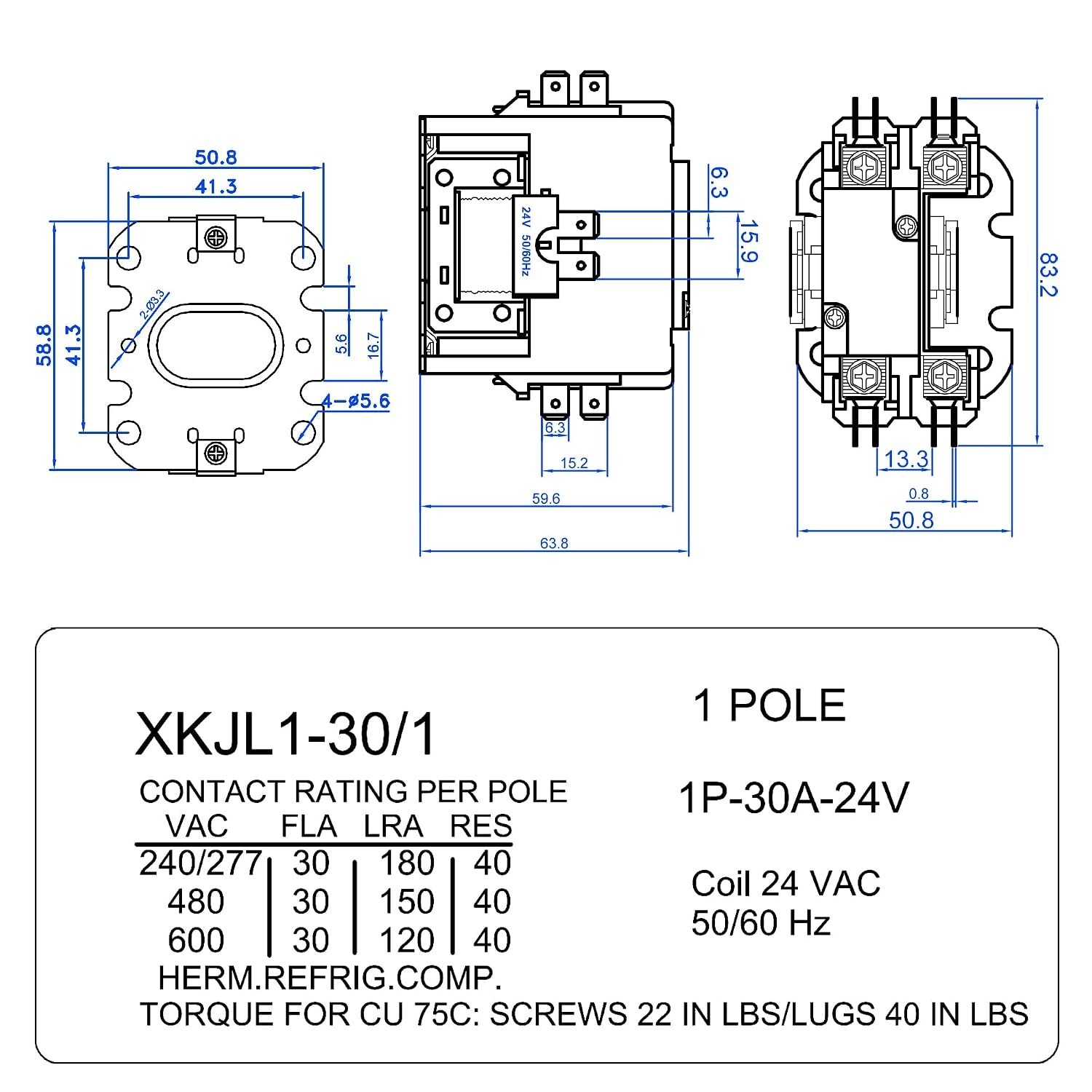 24V HVAC Motor Relay – Certified 30A Air Conditioner Replacement Part