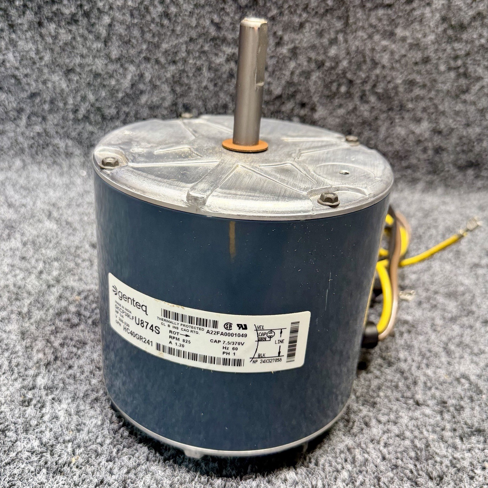 Carrier HC40GR241 Condenser Fan Motor 1/4 HP, 825 Rpm, 208-230V, 1 Phase