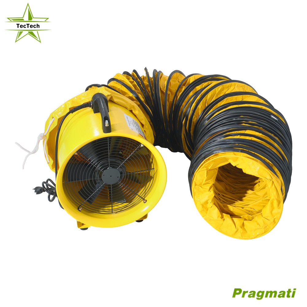 12In Heavy Duty Cylinder Axial Fan 2300CFM with 25FT Vinyl Hose Portable Blower