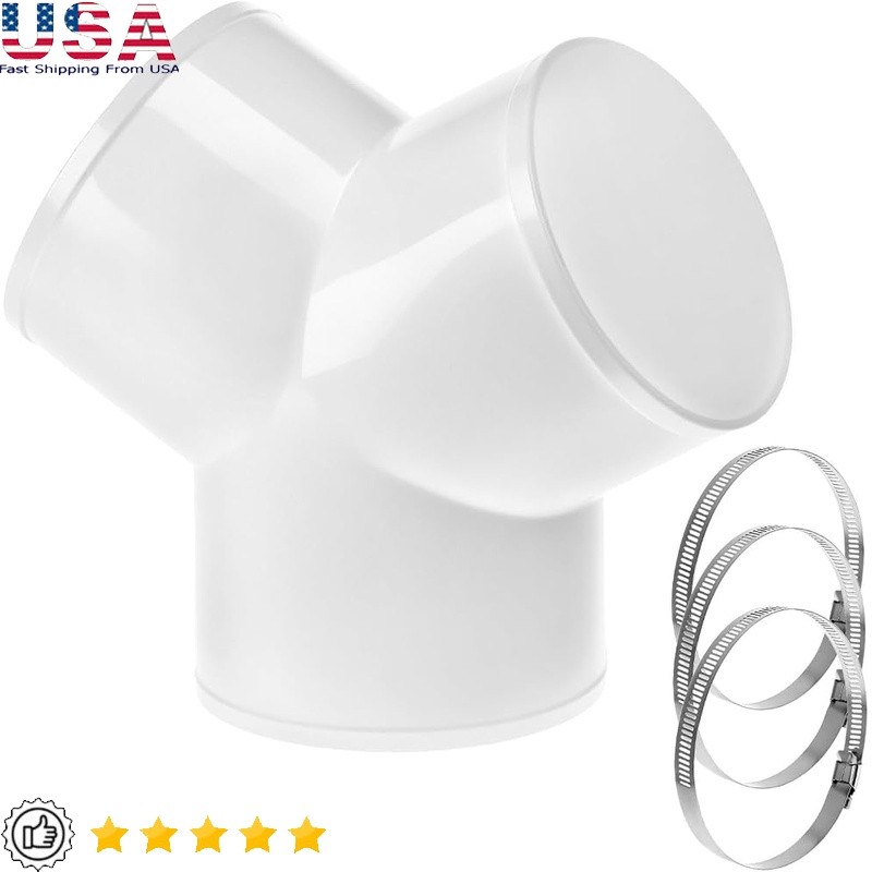 3 Way Duct Connector Adjustable Clamps Indoor Outdoor Ventilation Leak Proof New