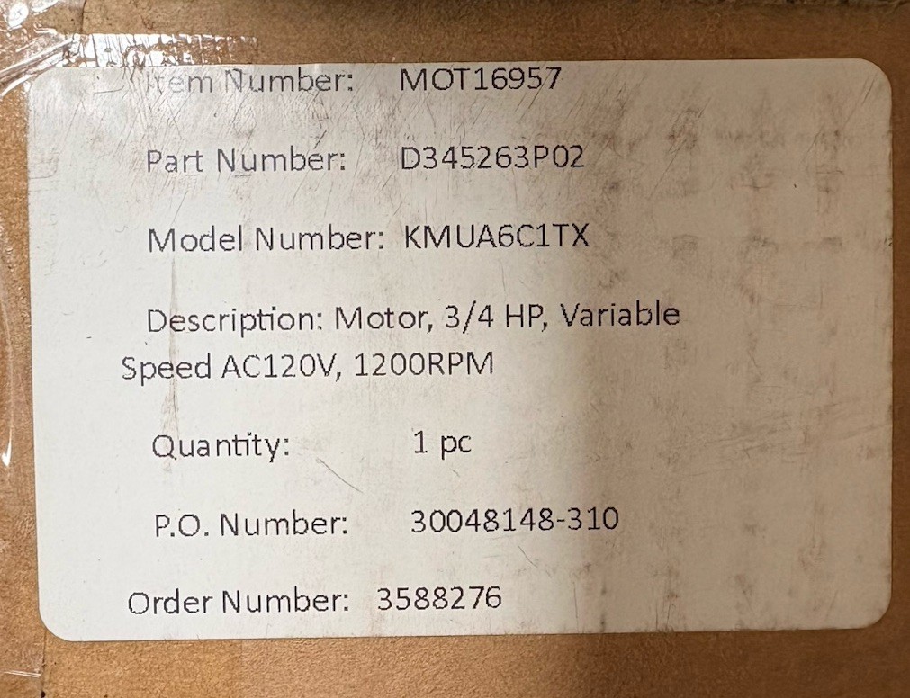 Trane MOT16957 – KMUA6C1TX 3/4HP Variable Speed Furnace / Air Handler Fan Motor